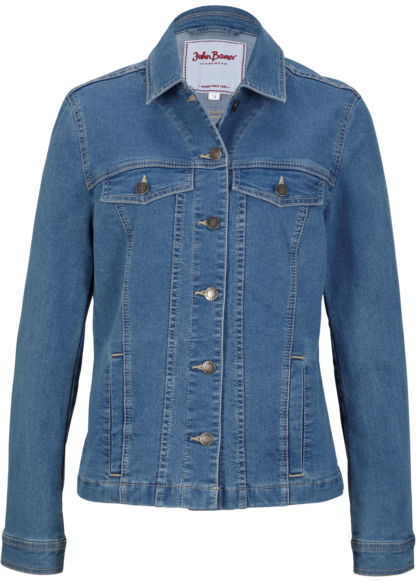 bonprix Jeansjacke bequeme Passform, mit Brust- und Eingriffstaschen