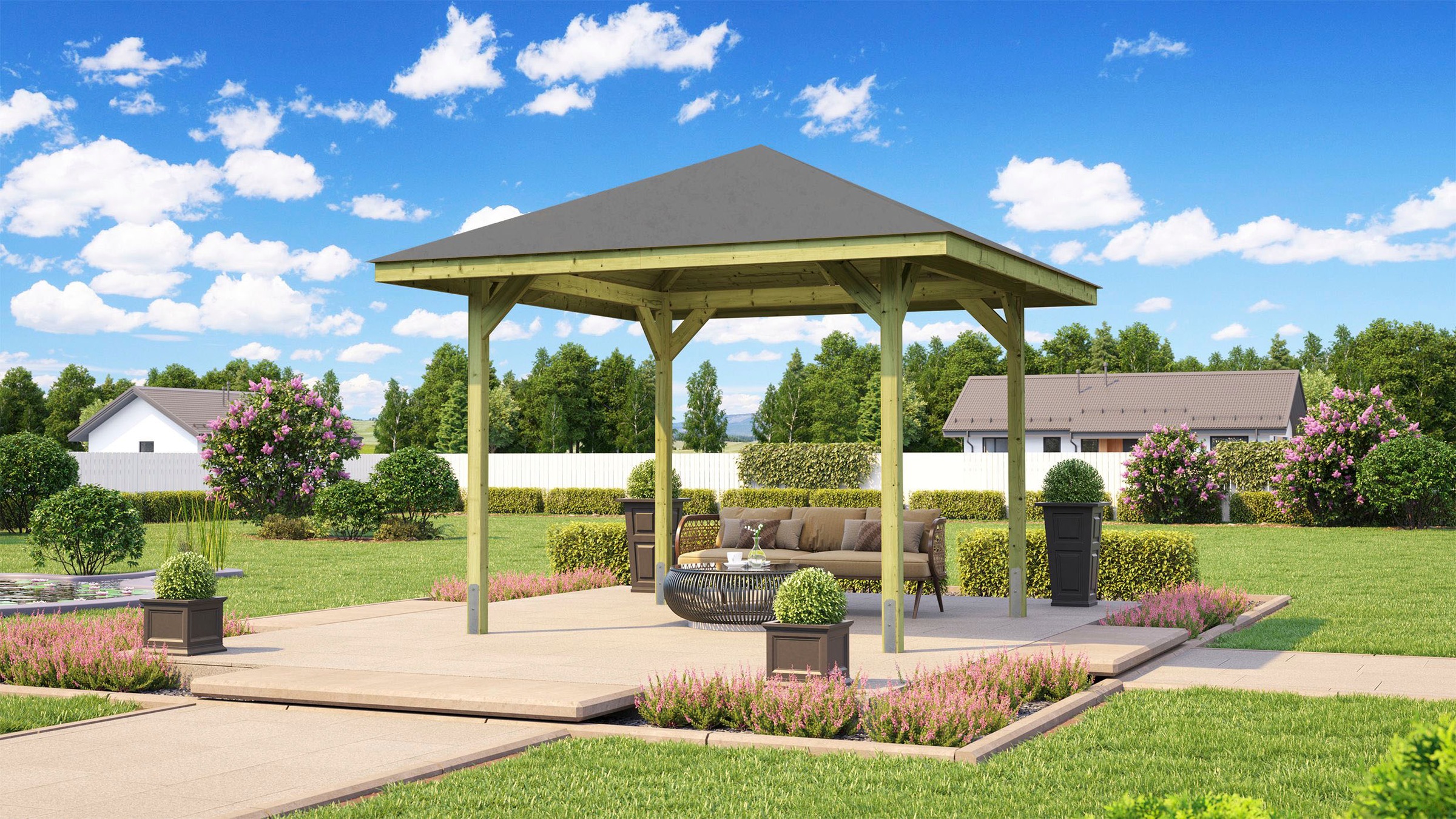 weka Pavillon »Gartenoase 651 Gr.2«, 19 mm Massivholzdach