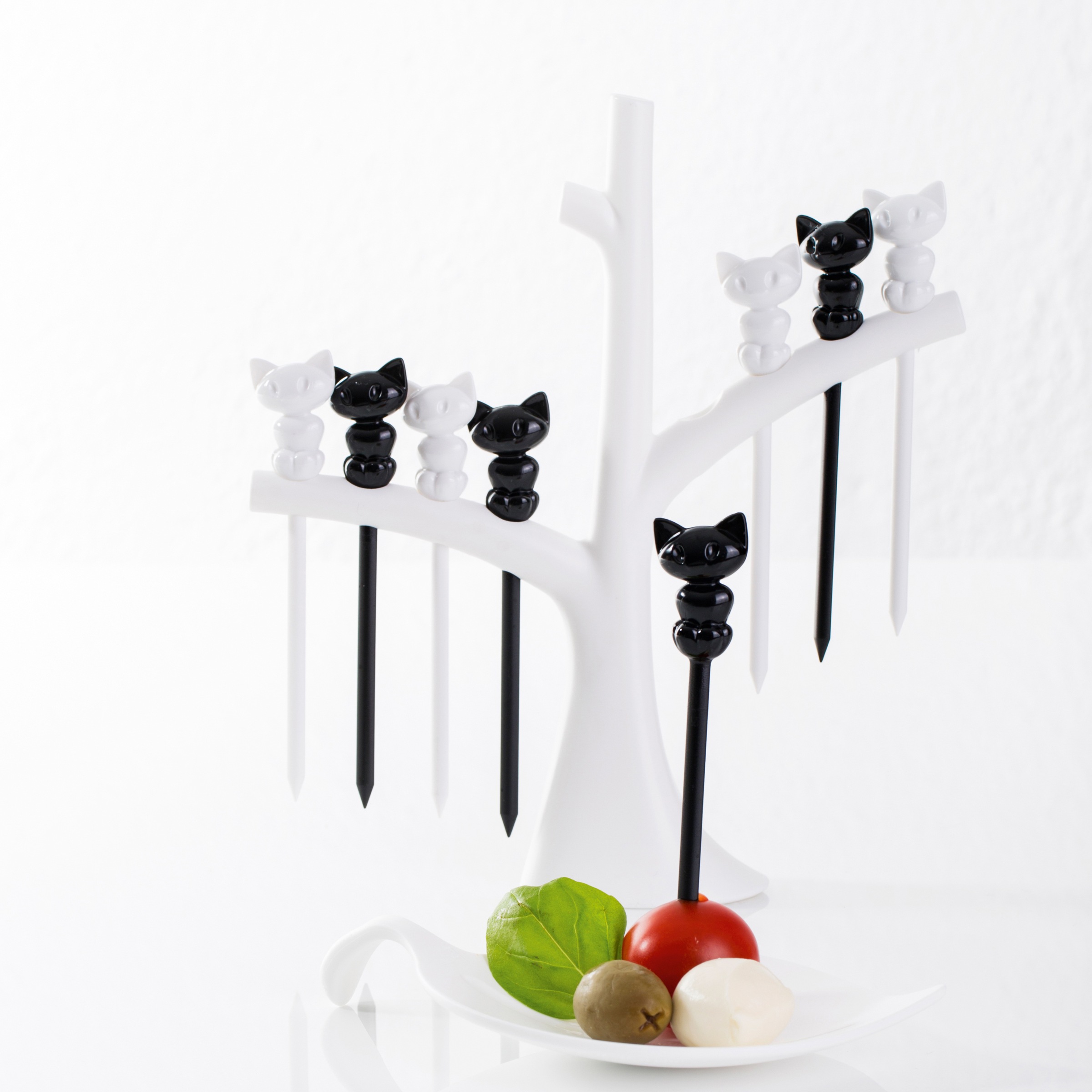 KOZIOL Partyspieße »Party-Piekser-Set mit Baum MIAOU«, (9 St., 1 Baum mit 8 Pieksern), spülmaschinengeeignet, melaminfrei