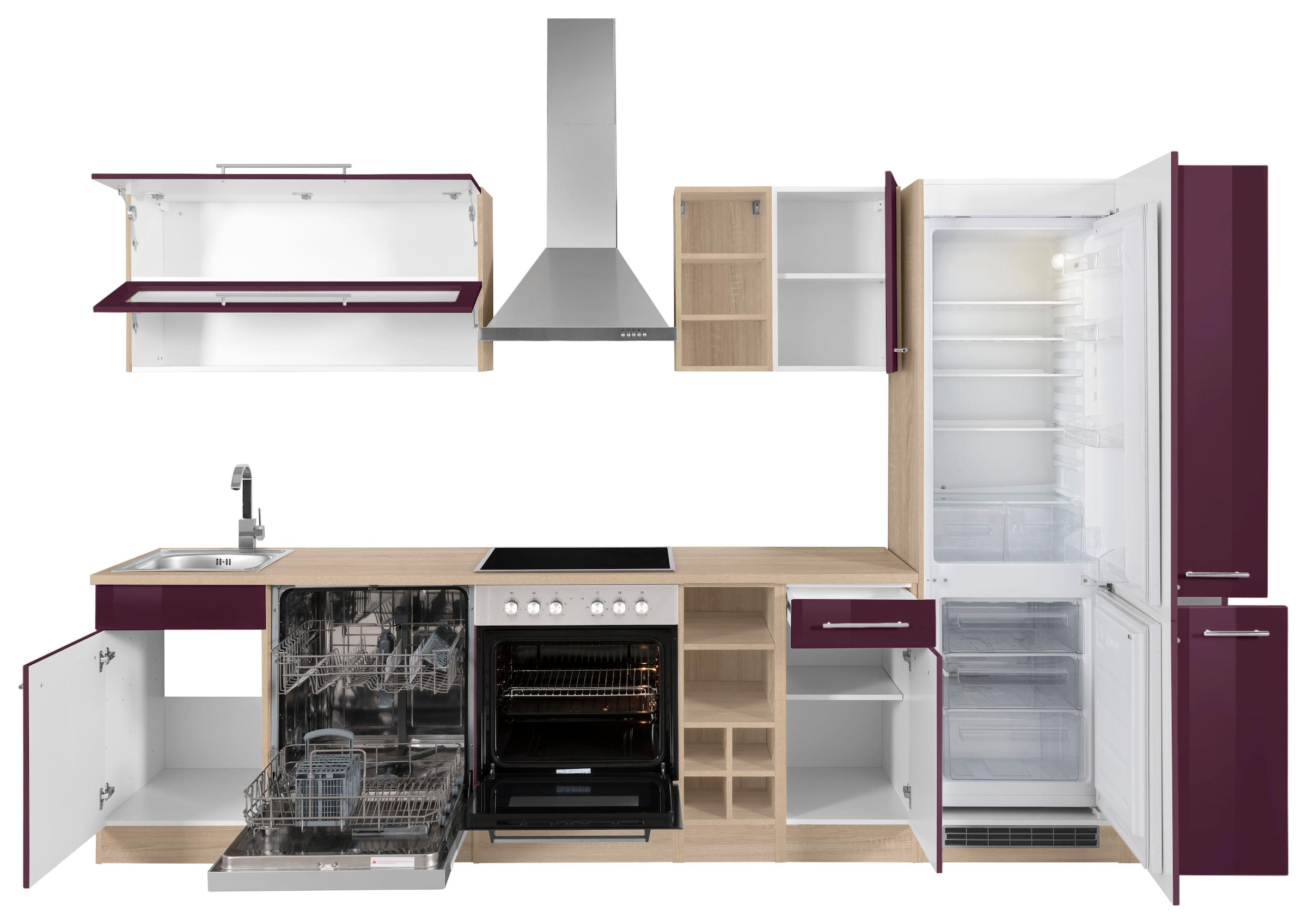 KOCHSTATION Küchenzeile »KS-Eton«, ohne E-Geräte, Breite 330 cm