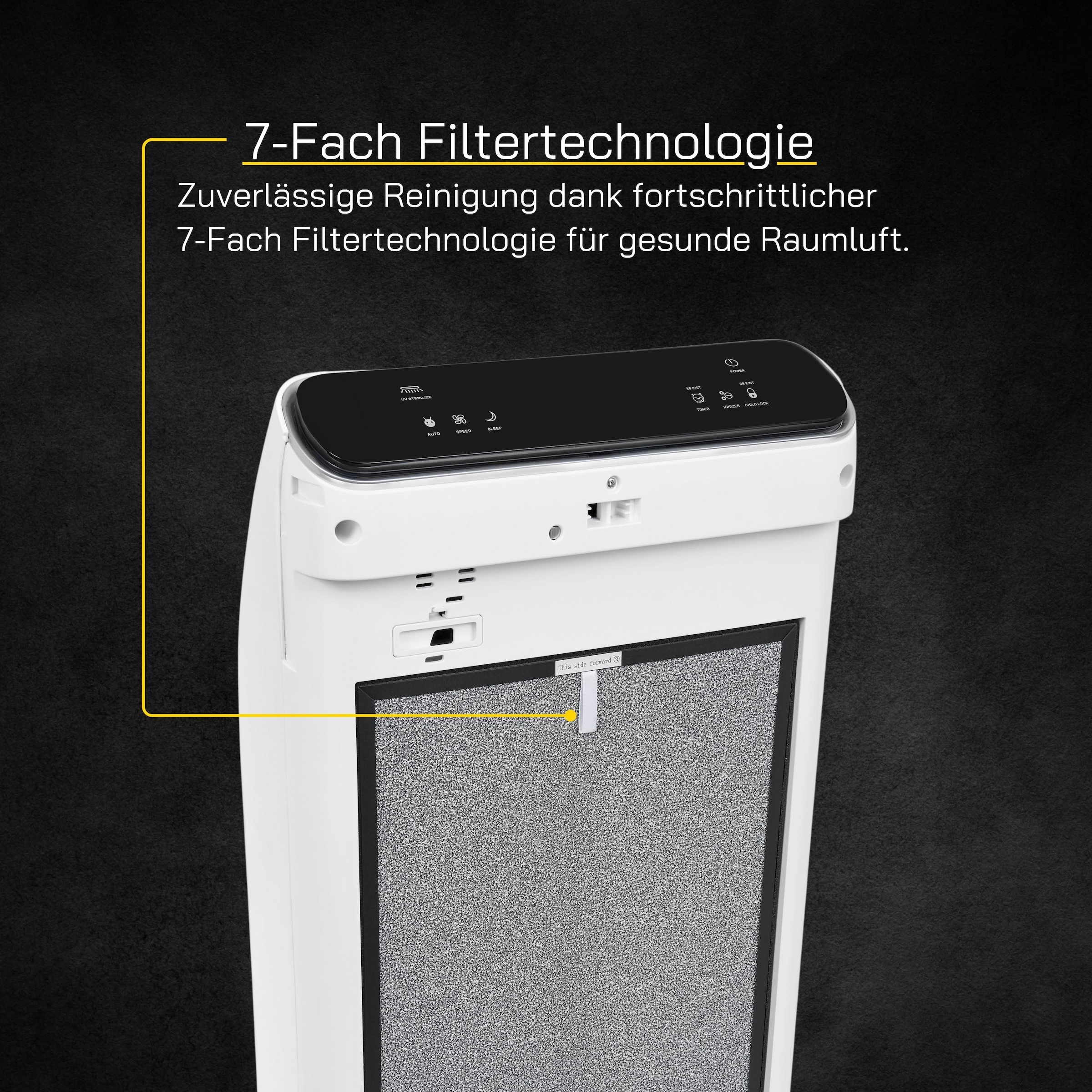 Gutfels Luftreiniger »LR 67014 we«, für 40 m² Räume, 7-fache Filtertechnologie, Filtrationsleistung 320m² CADR/h