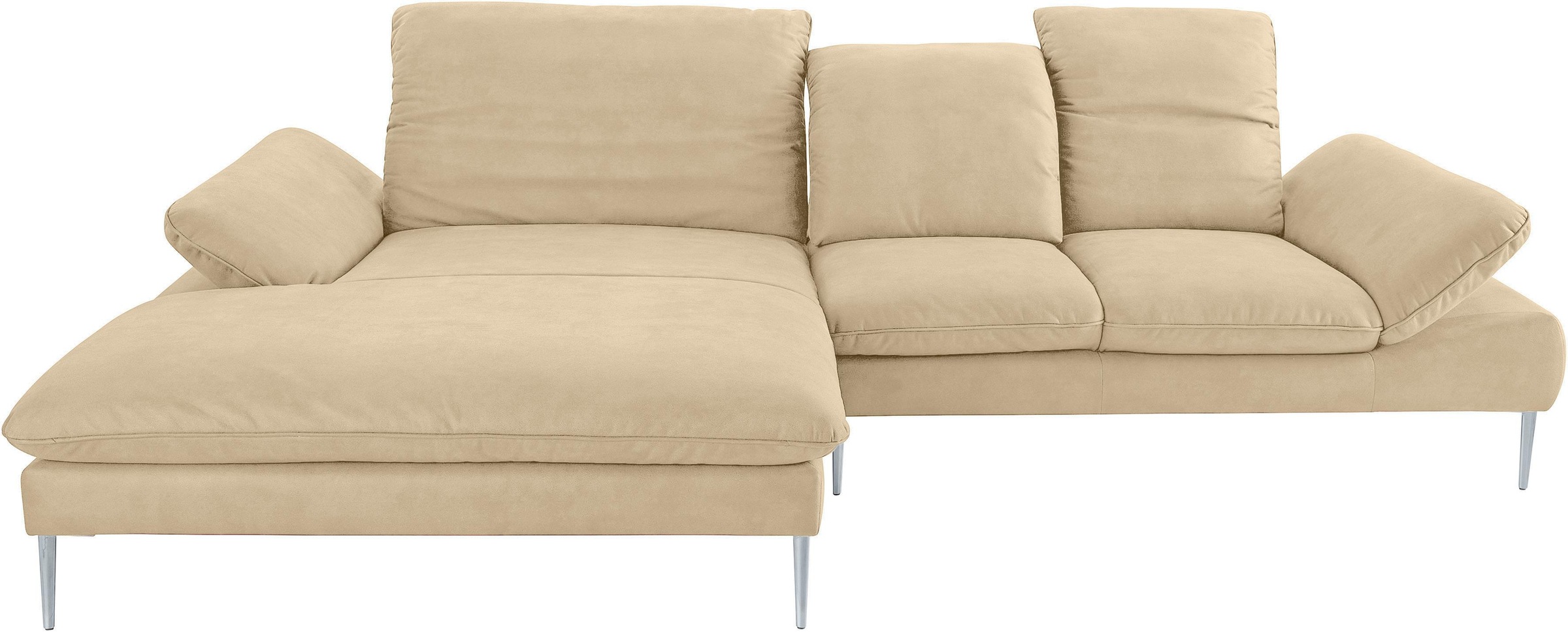 W.SCHILLIG Ecksofa »enjoy&MORE, Designsofa, elegant und bequem, L-Form«, mit Sitztiefenverstellung, Füße silber matt, Breite 310 cm