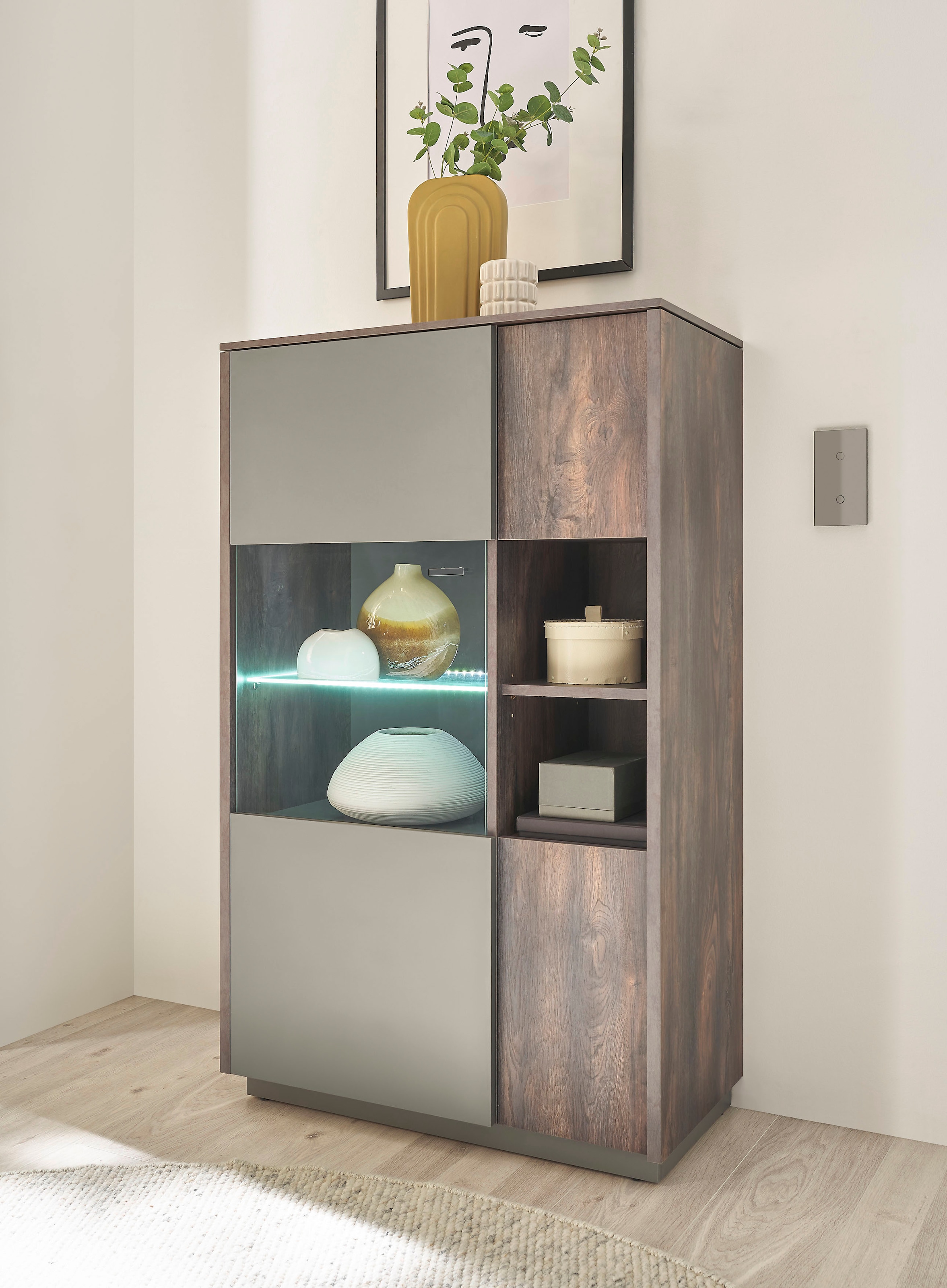 INOSIGN Vitrine »LARGO«, Soft-Close-Funktion, Höhe ca. 130 cm günstig online kaufen