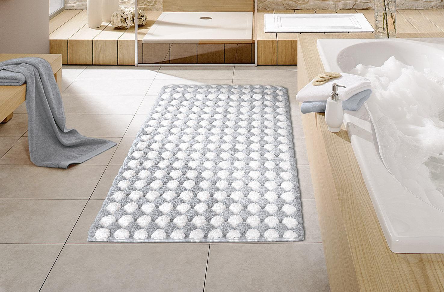 Kleine Wolke Badematte »Merida 1«, rutschhemmend beschichtet, fußbodenheizungsgeeignet, Badteppich, modernes Design, Hoch-Tief Effekt, waschbar