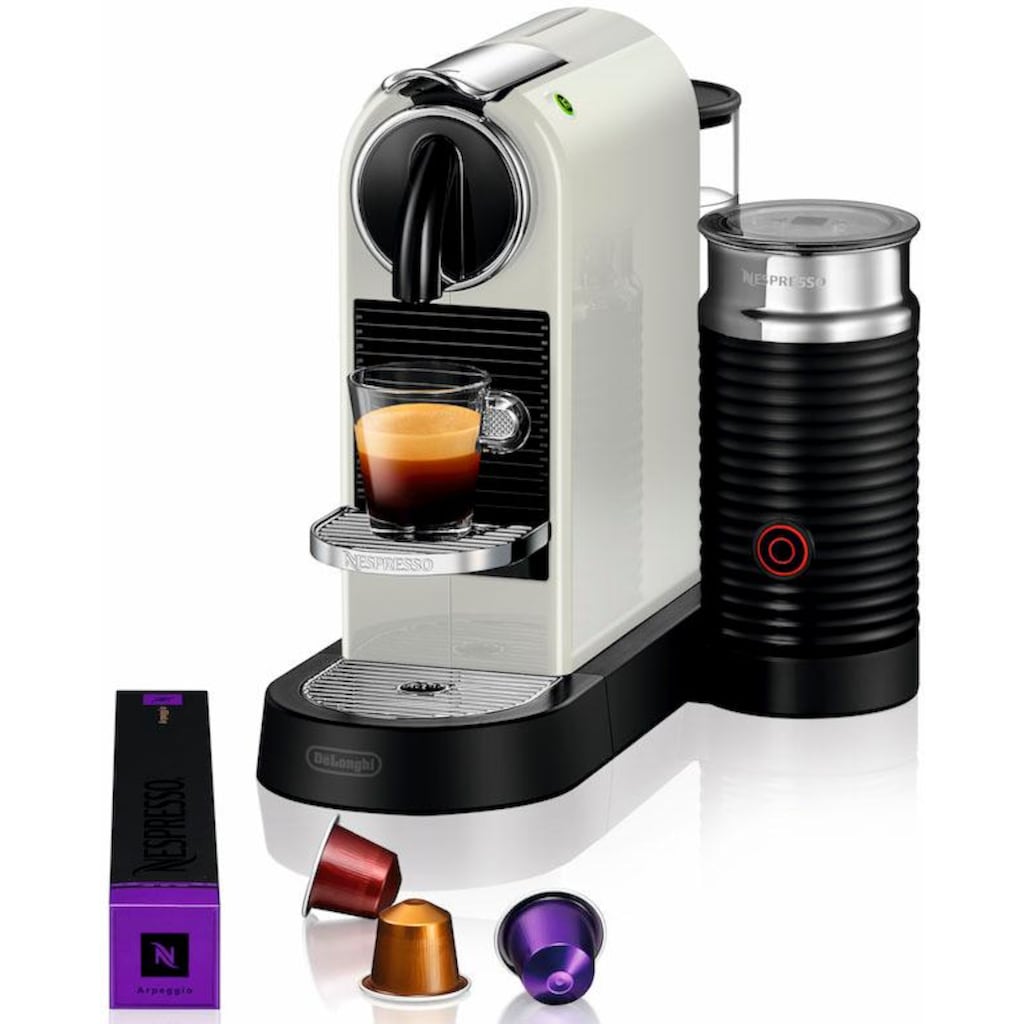 Nespresso Kapselmaschine »CITIZ EN 267.WAE von DeLonghi, White«, inkl. Aeroccino Milchaufschäumer, Willkommenspaket mit 7 Kapseln