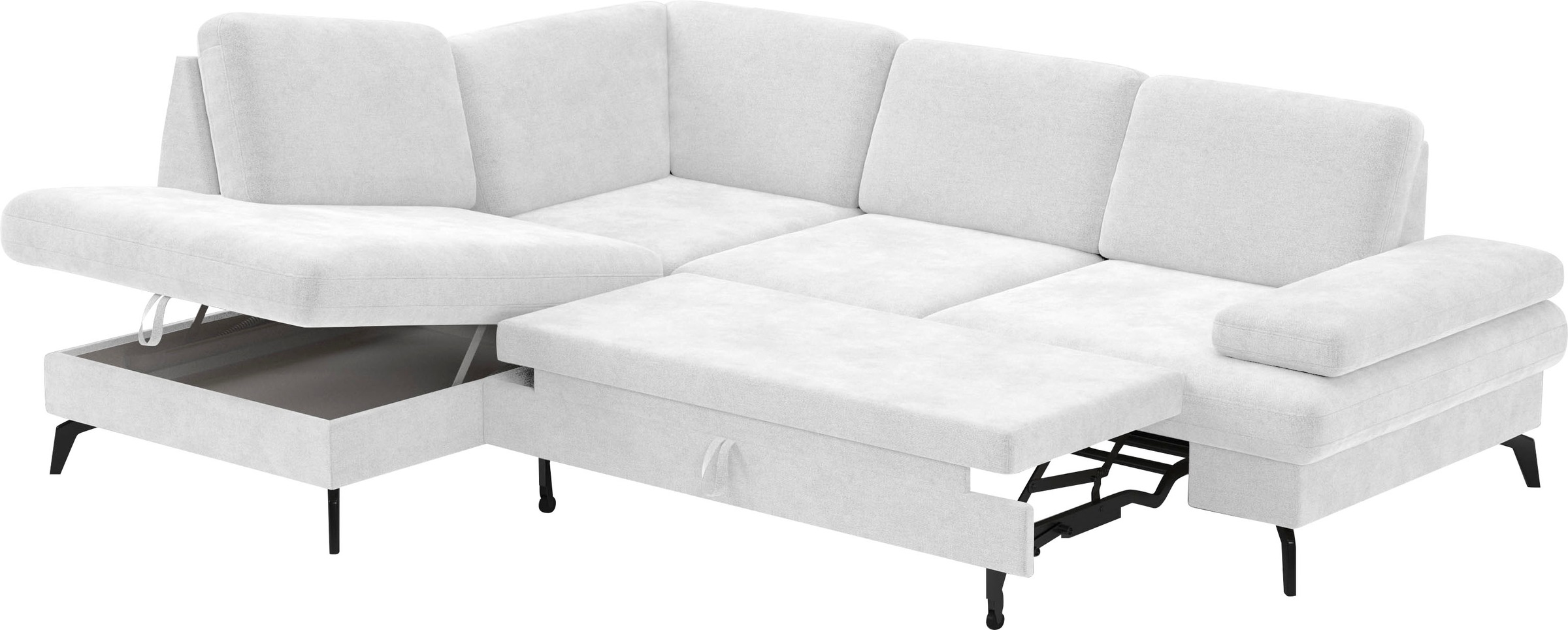 sit&more Ecksofa »Morris L-Form, inkl. Sitztiefenverstellung«, wahlweise mit Armteilverstellung, Bettfunktion & Bettkasten