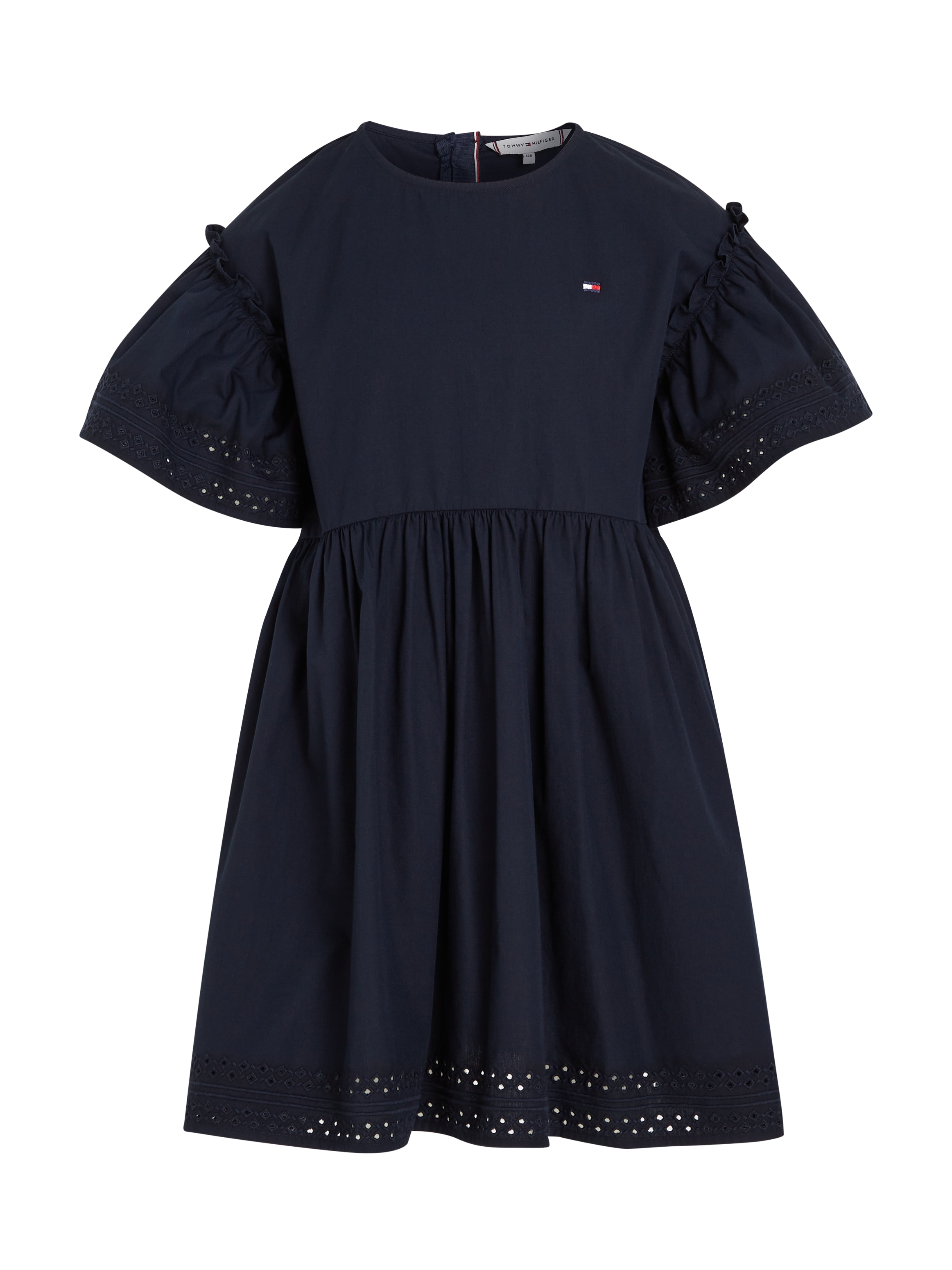 Tommy Hilfiger A-Linien-Kleid »BRODERIE ANGLAISE DRESS SS«, Kinder bis 16 Jahre mit Logostickerei