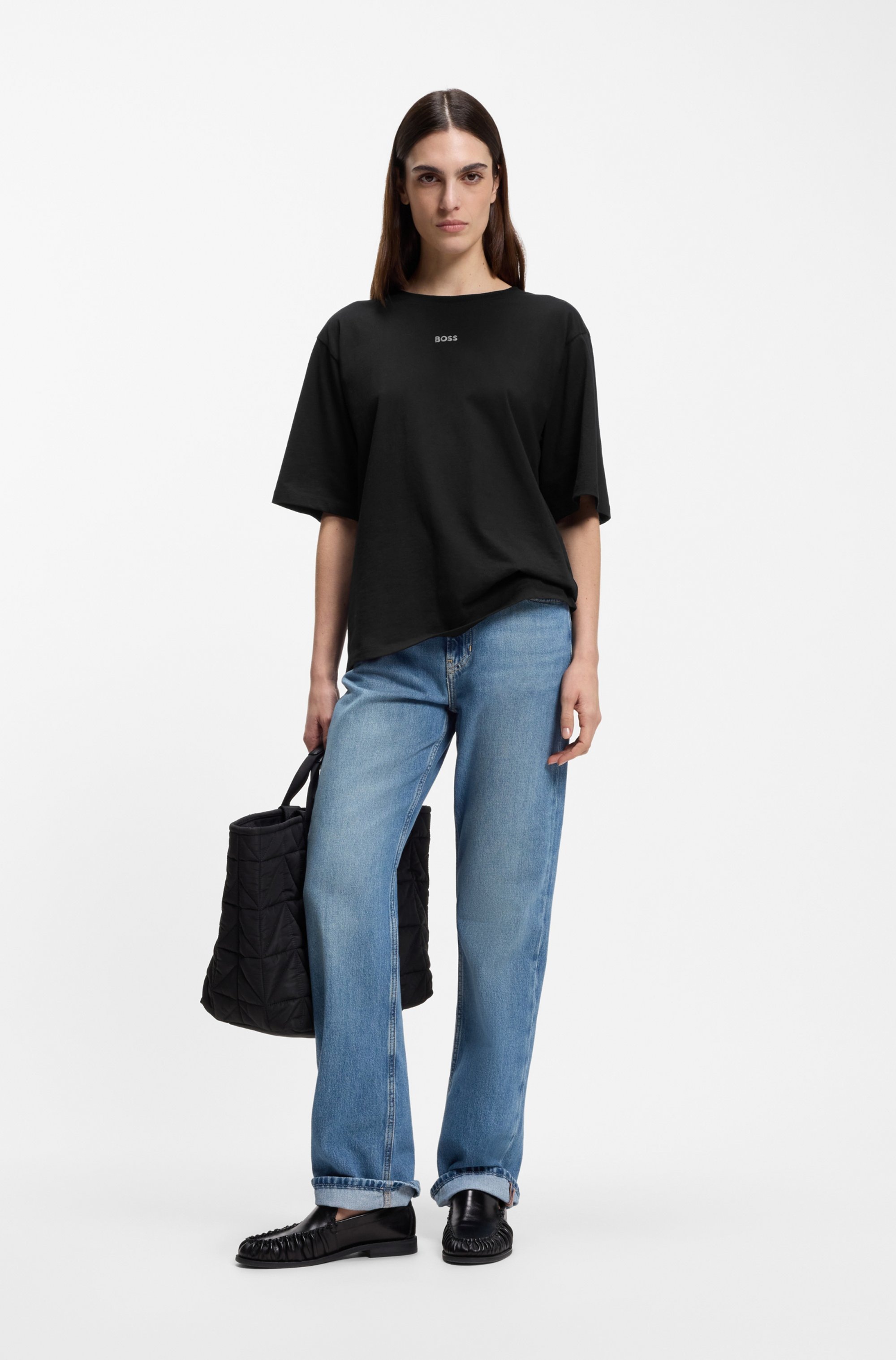 BOSS ORANGE T-Shirt »Enis Premium Damenmode« mit weiten Ärmeln