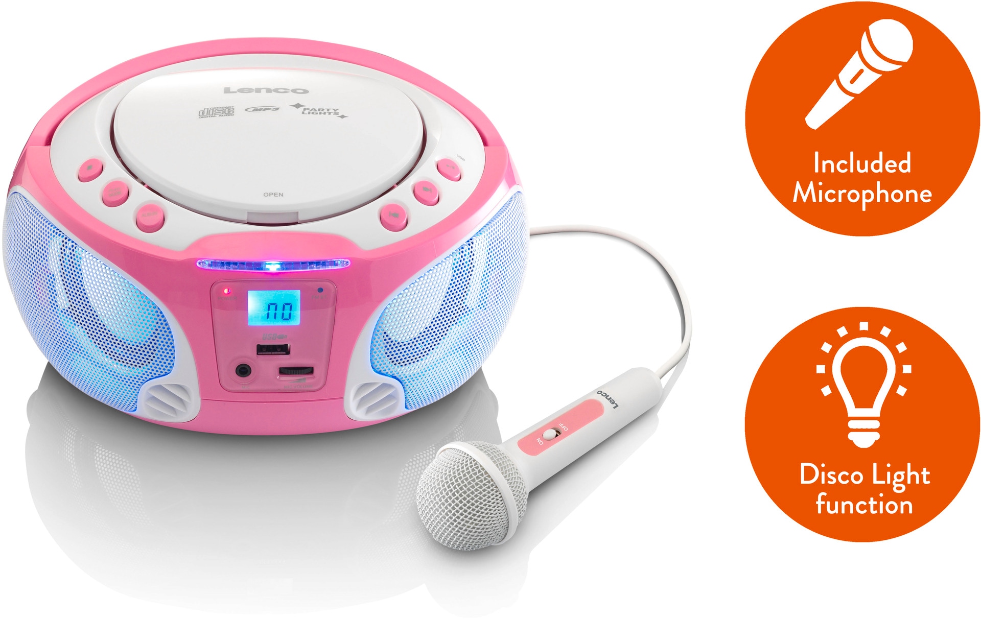 Boombox kaufen USB, Mikro« CD-Radio MP3, online Lichteffekt, »SCD-650BU Lenco m.