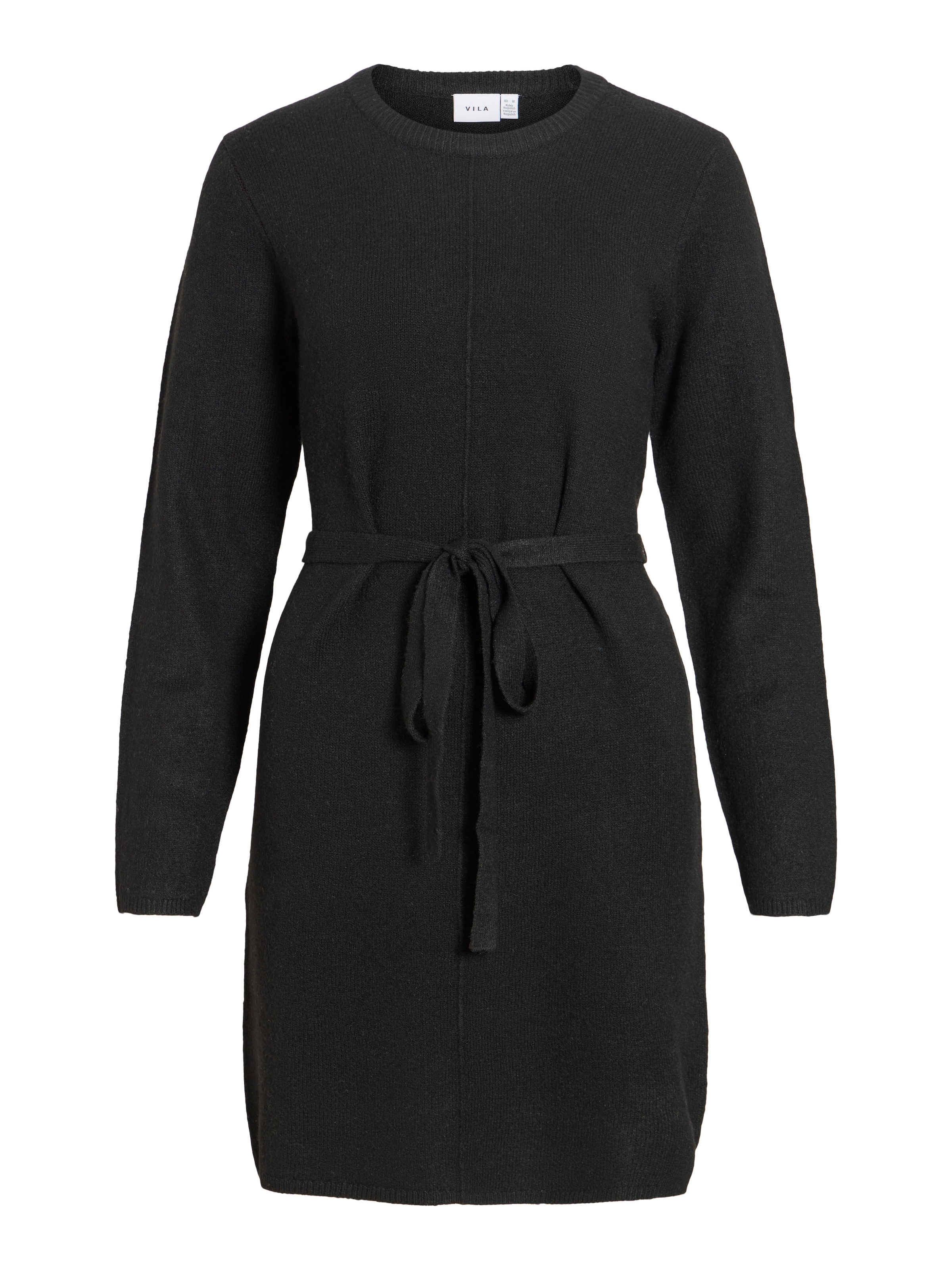 Vila Strickkleid »VILIGA L/S O-NECK BELTED KNIT DRESS-NOOS« Materialmix, normal geschnitten