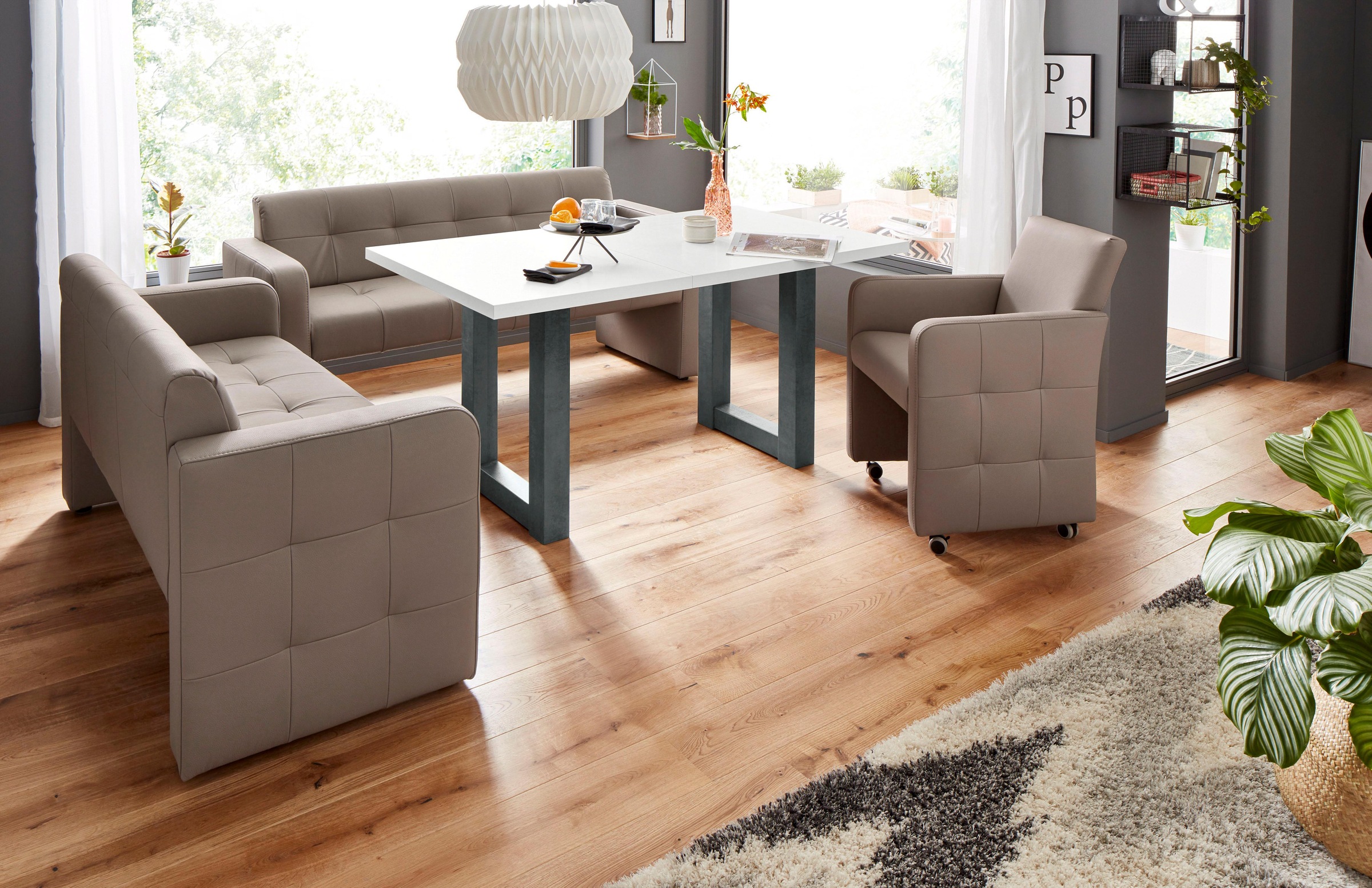 exxpo - sofa fashion Polsterbank »Barista Küchensofa mit Komfortsitzhöhe 49cm«, tolle Detailverarbeitung, frei im Raum stellbar