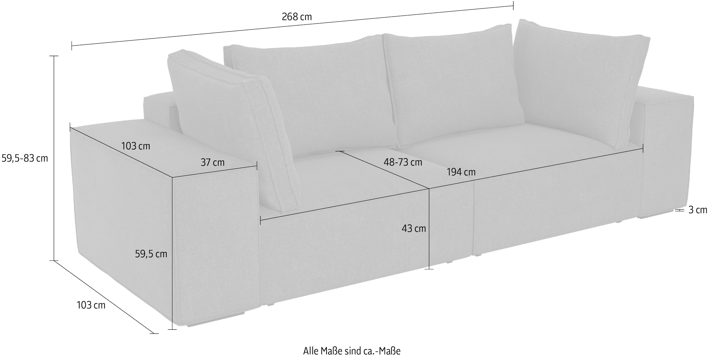 Trends by HG Big-Sofa »CONOR« Schlaffunktion + Bettkasten