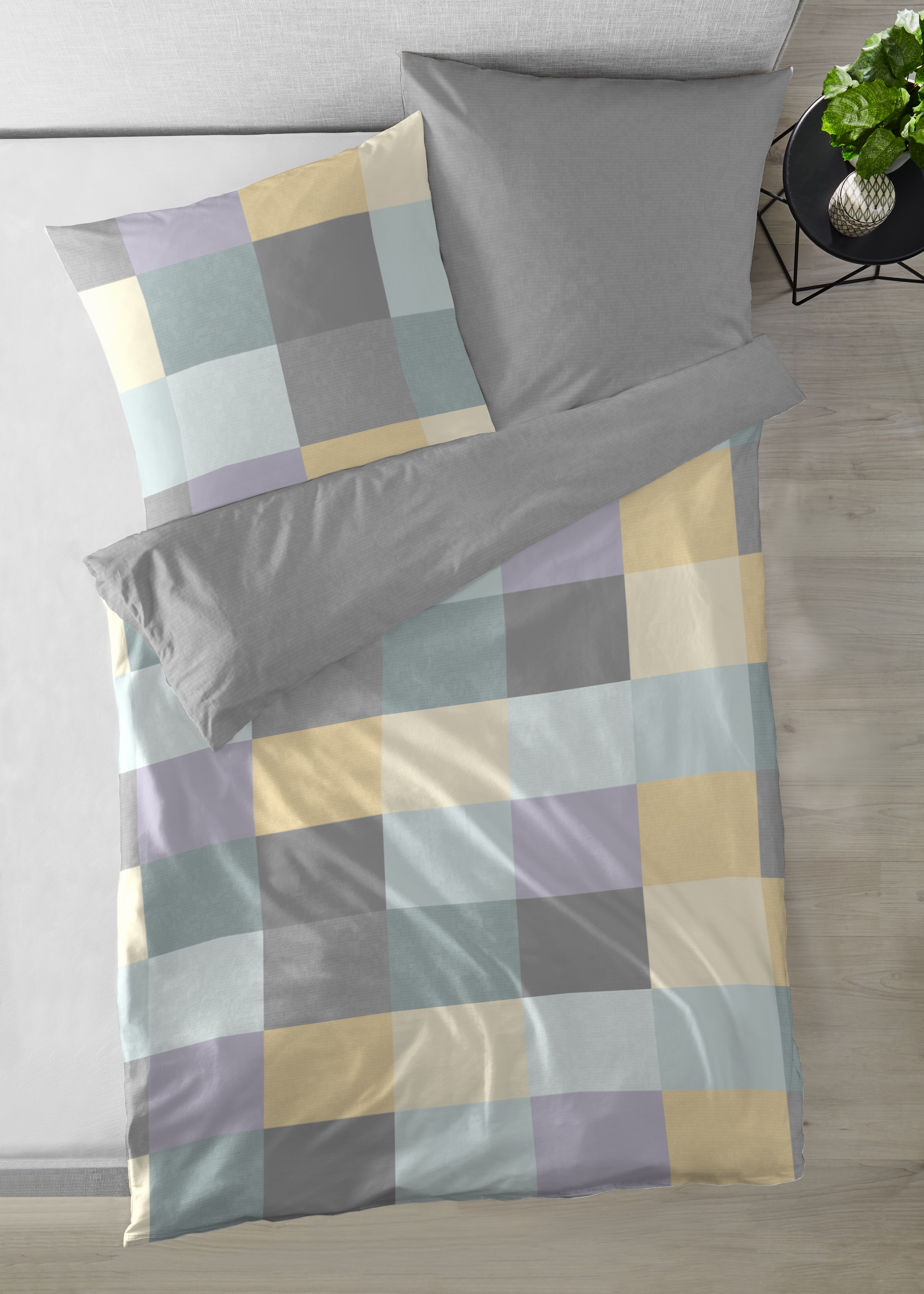 Primera Bettwäsche »Edelflanell-Bettwäsche Pixelkaro« 2 Stk. tlg. mit farbe günstig online kaufen