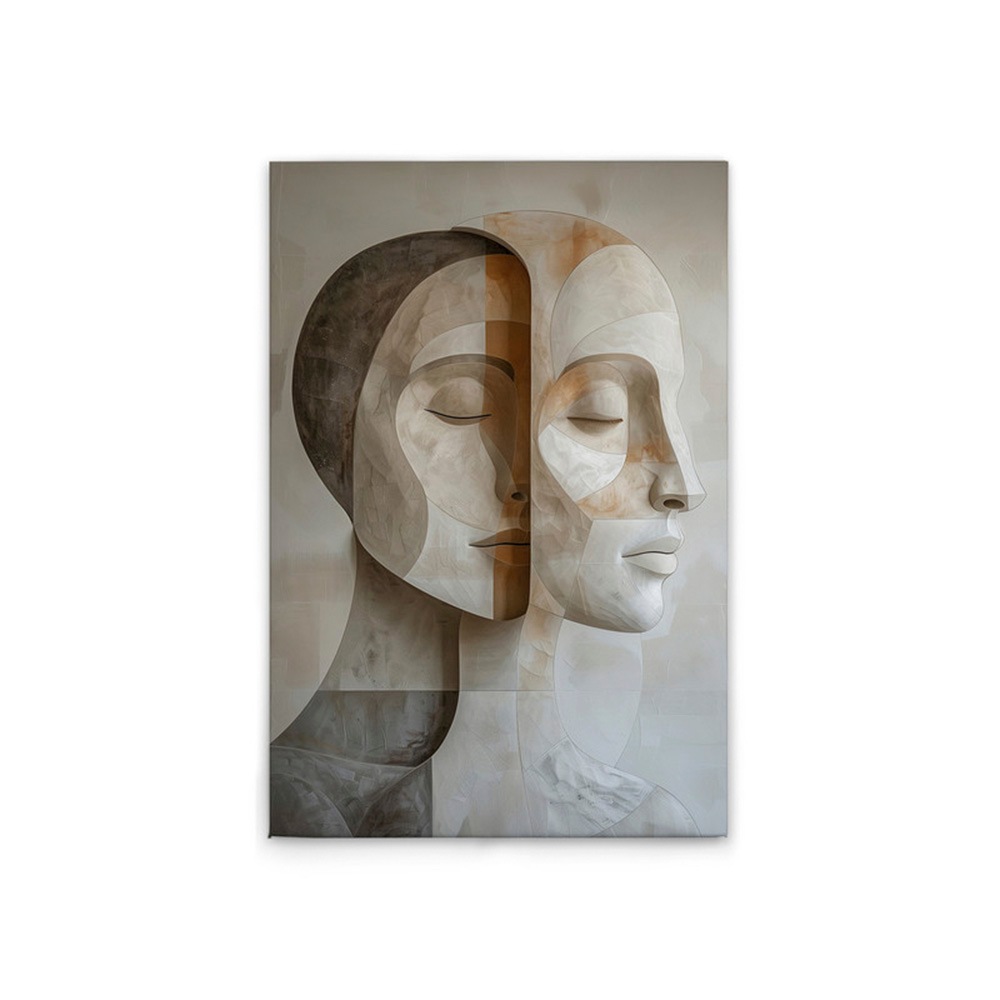 A.S. Création Leinwandbild »Cubistic Couple - Wandbild Beige Grau Keilrahme günstig online kaufen