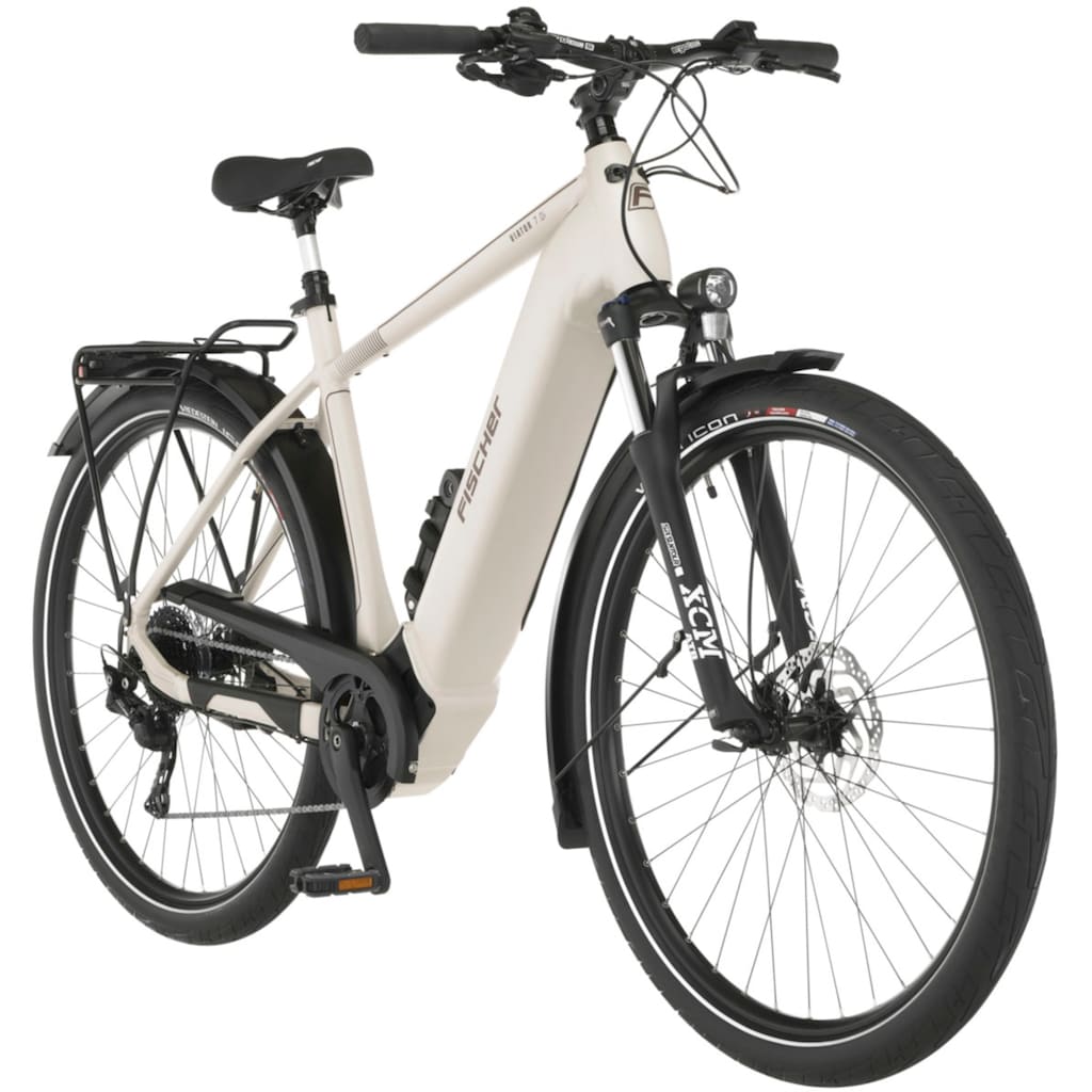 FISCHER Fahrrad E-Bike »VIATOR 7.0i Herren 55«, 10 Gang, Shimano, Deore, Mittelmotor 250 W, (mit Akku-Ladegerät-mit Werkzeug-mit Faltschloss)