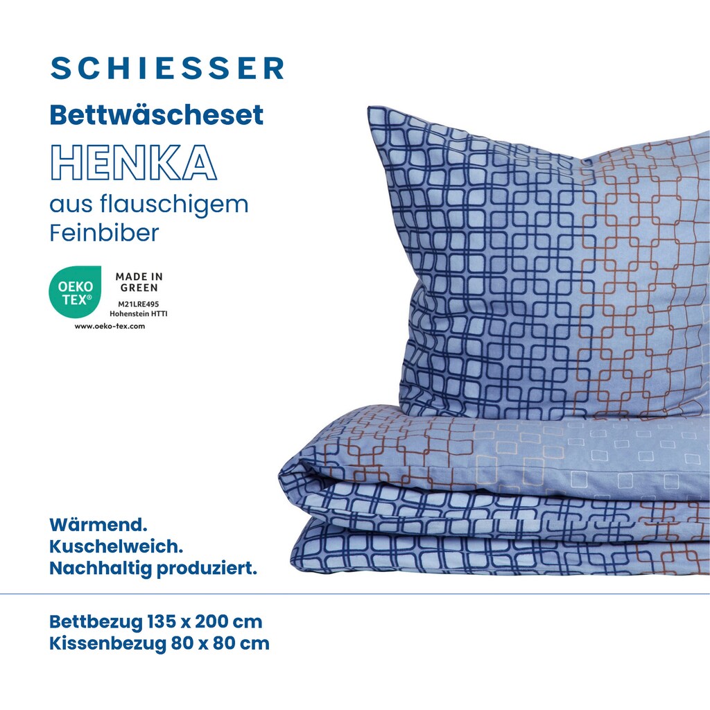 Schiesser Bettwäsche »Henka«, (2 tlg.), Grafische Muster