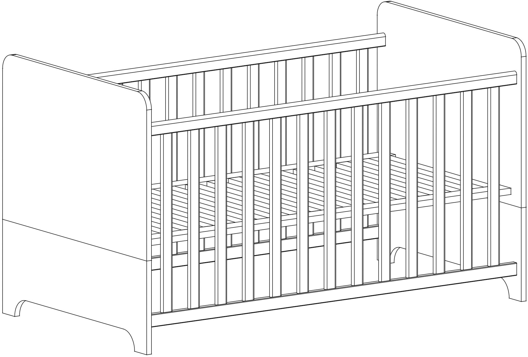 arthur berndt Babyzimmer-Komplettset »Babyzimmer Set »Marlon« 3-teilig«, (Set, 3 tlg., Kleiderschrank, Kinderbett und Wickelkommode)