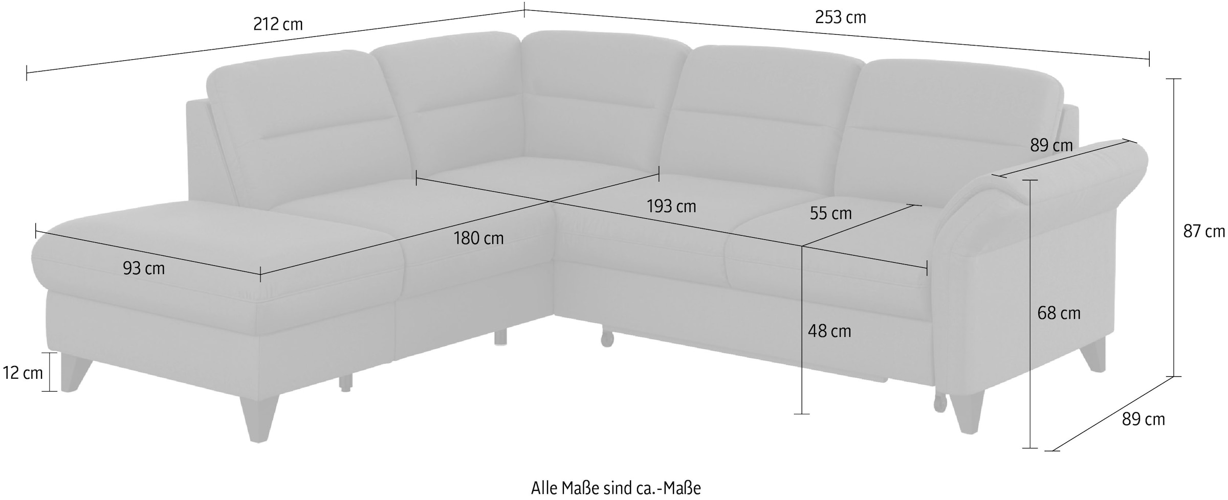 sit&more Ecksofa »Mellum L-Form«, Federkern, wahlweise mit Bettfunktion, Stauraum und Armteilfunktion