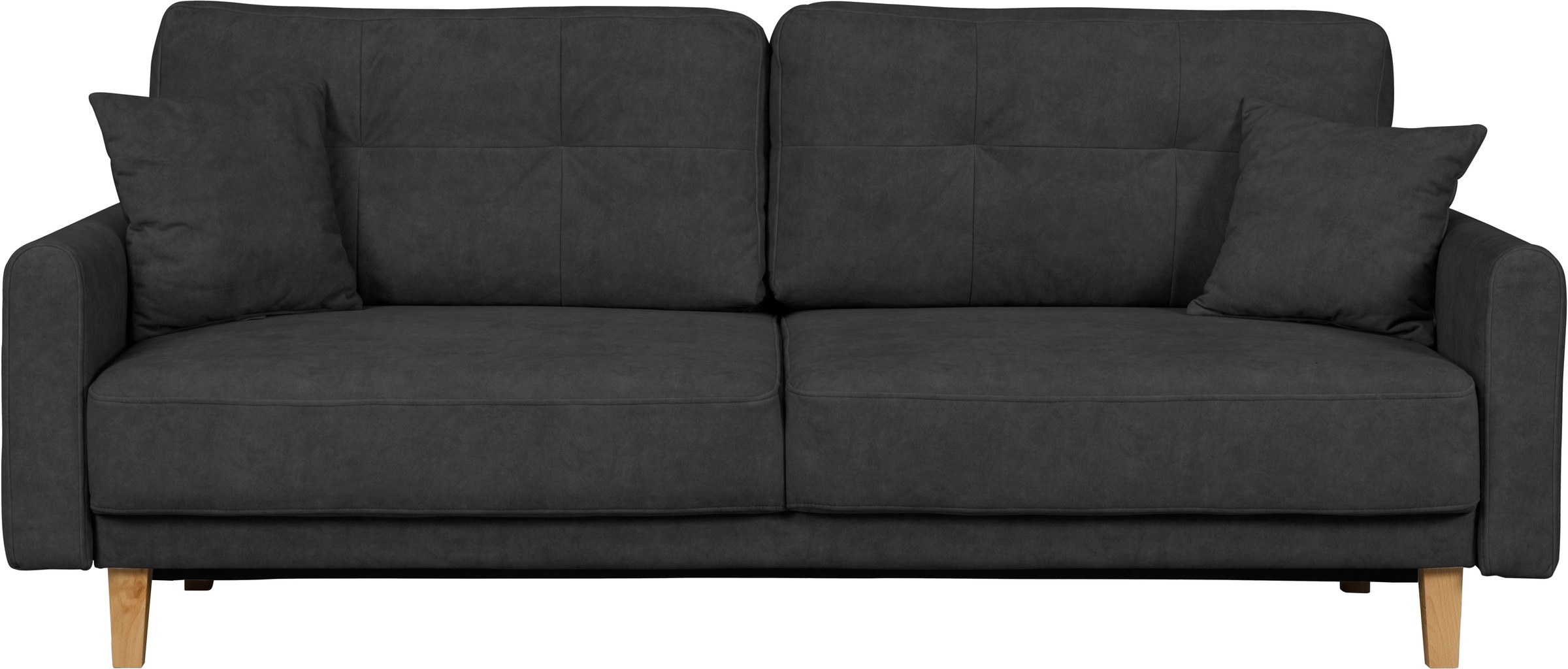 Home affaire 3-Sitzer »TRIPLO optionale Schlafsofa mit Bettkasten, Maße B/T/H: 215/100/89 cm«, Wahlweise Bettfunktion - Liegefläche 145x191 cm, Rücken-, Zierkissen