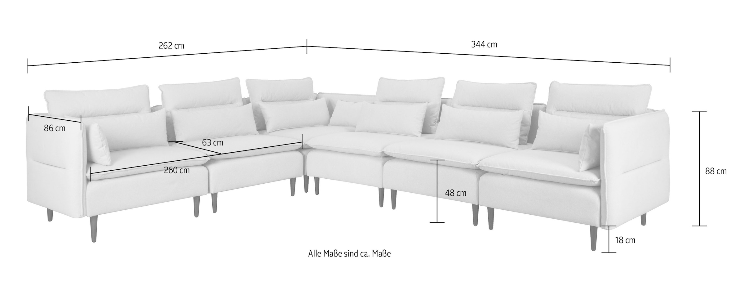 andas Ecksofa »ALVIK L-Form«, zusammengesetzt aus Modulen, erweiterbar mit Modulen der Serie