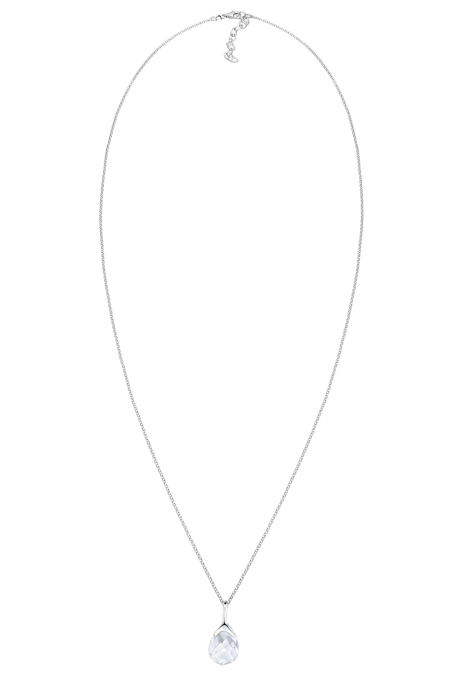 Elli Kette mit Anhänger »Bergkristall Tropfen Klassisch 925 Silber«