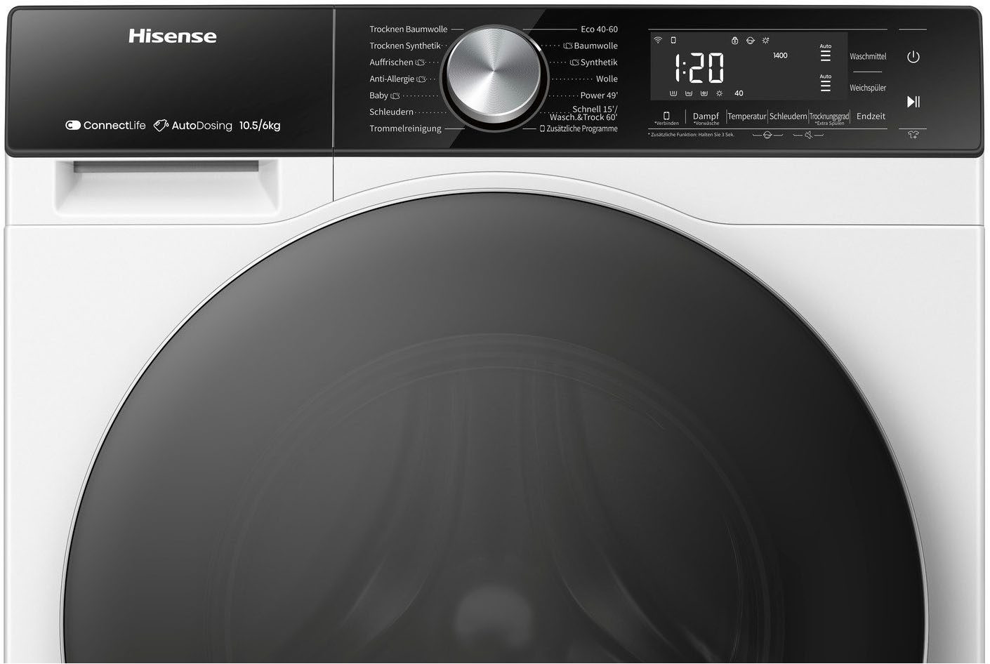 Hisense Waschtrockner »WD5S1045BW« 10,5 kg /6 kg 72 dB(A) 10,5kg/ 6kg
