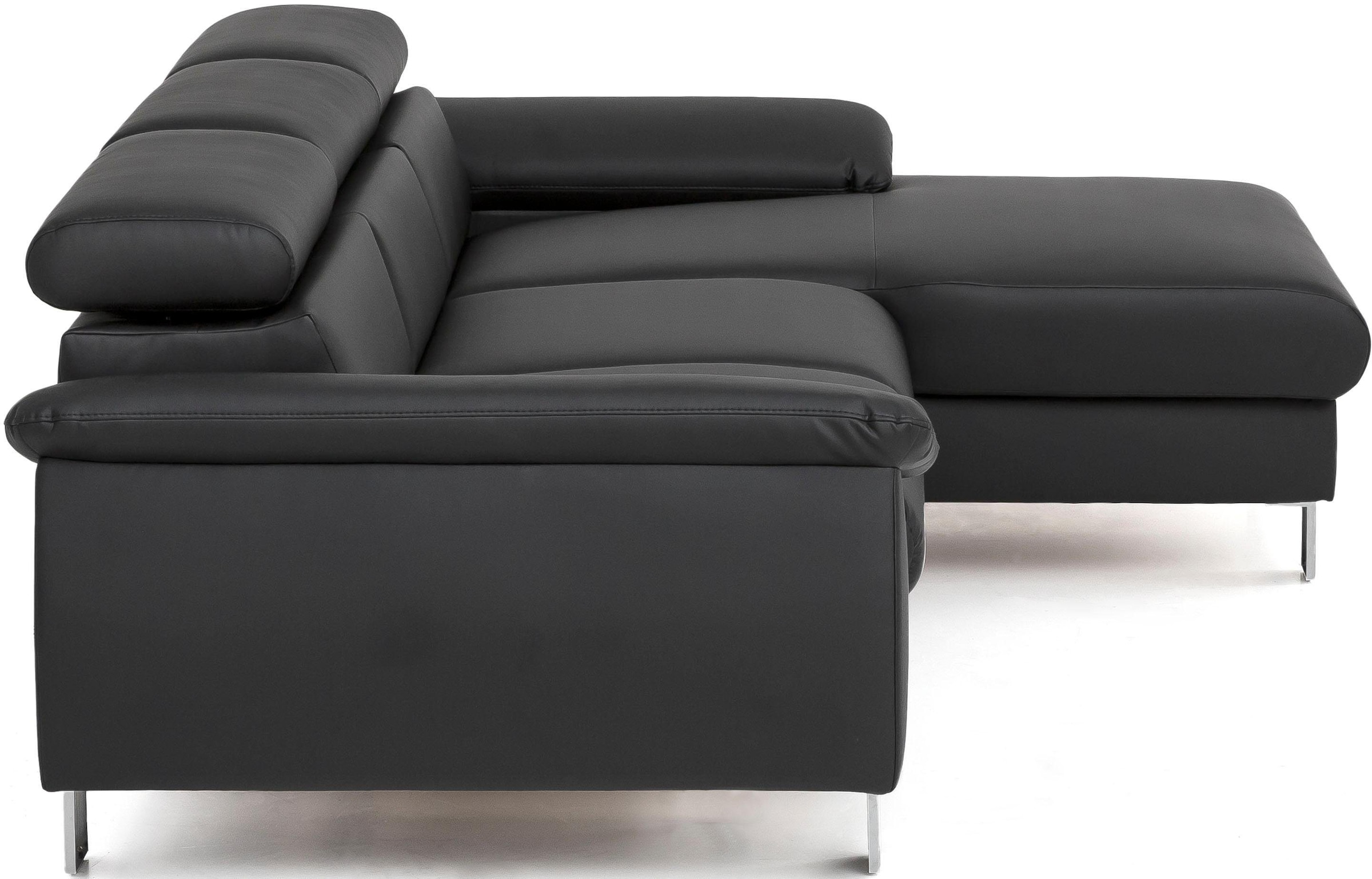 COTTA Ecksofa Komaris, Ecksofa, wahlweise mit RGB-LED-Beleuchtung und Bettfunktion/Bettkasten