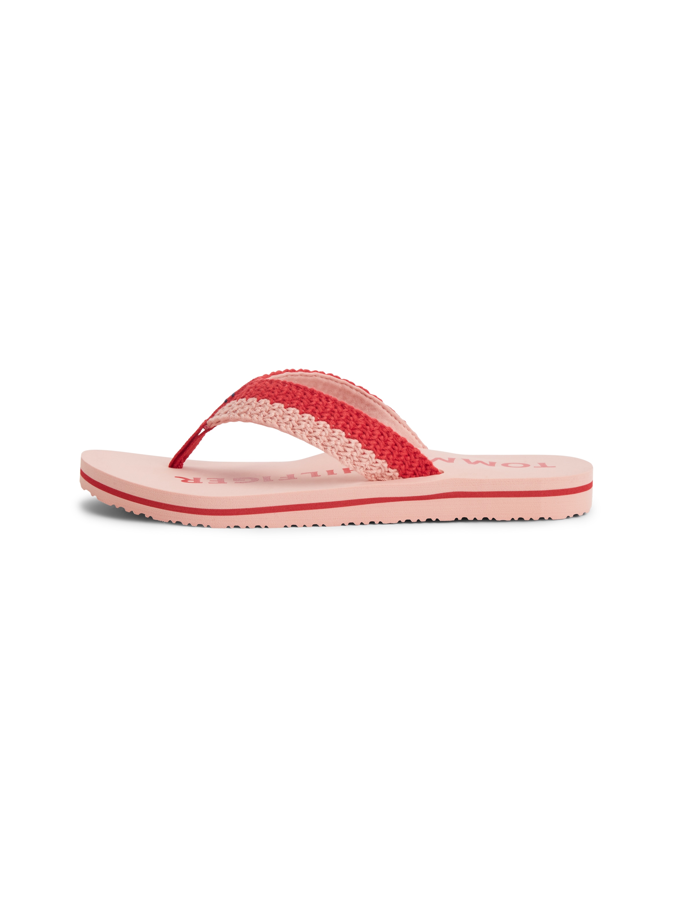 Tommy Hilfiger Zehentrenner »TH CROCHET SUMMER SANDAL«  Dianette, Strandschuh in sommerlicher Häkeloptik