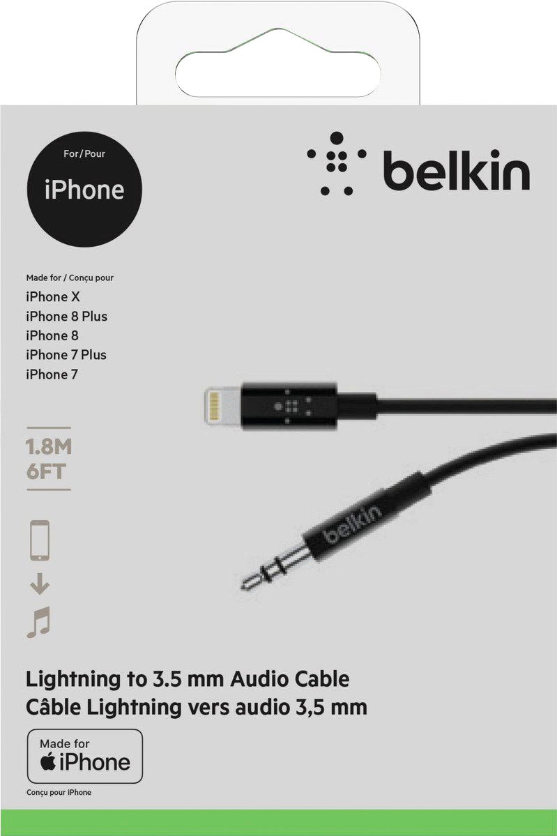 Belkin Audio-Kabel »AV10172BT06-BLK«, Lightning, 3,5-mm-Klinke, 180 cm
