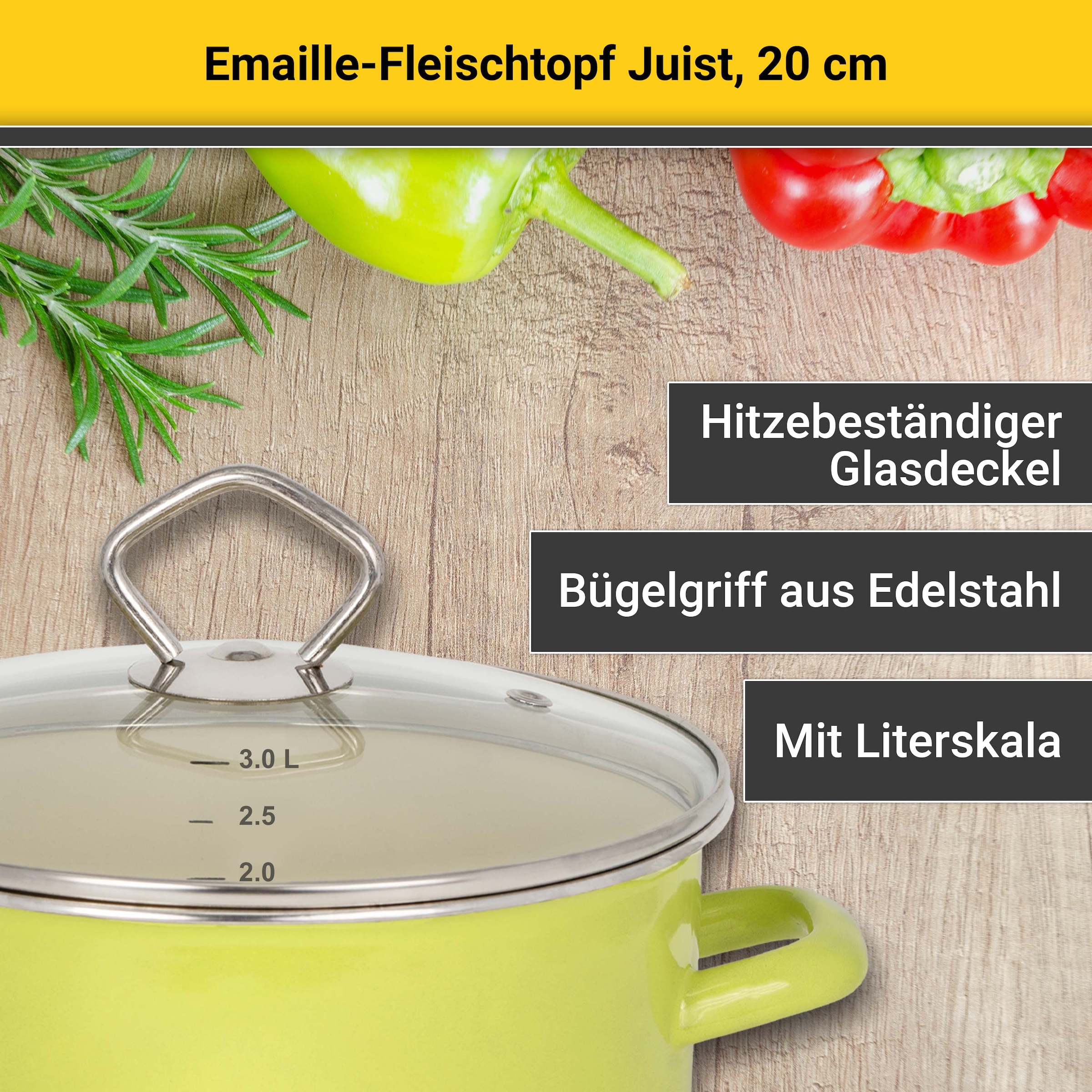 Krüger Fleischtopf »Juist«, Emaille, (1 tlg.), Induktionsgeeignet