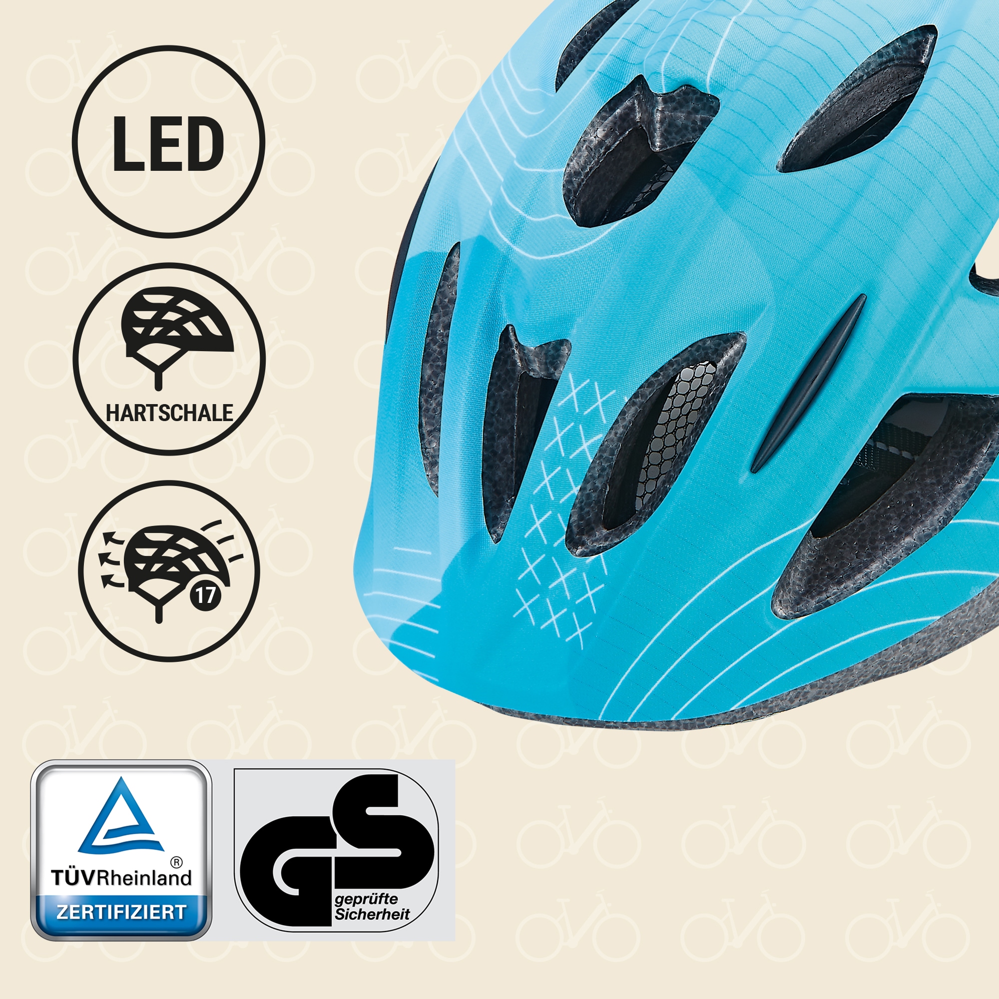 Prophete Fahrradhelm »Kinder Fahrradhelm mit LED Licht«