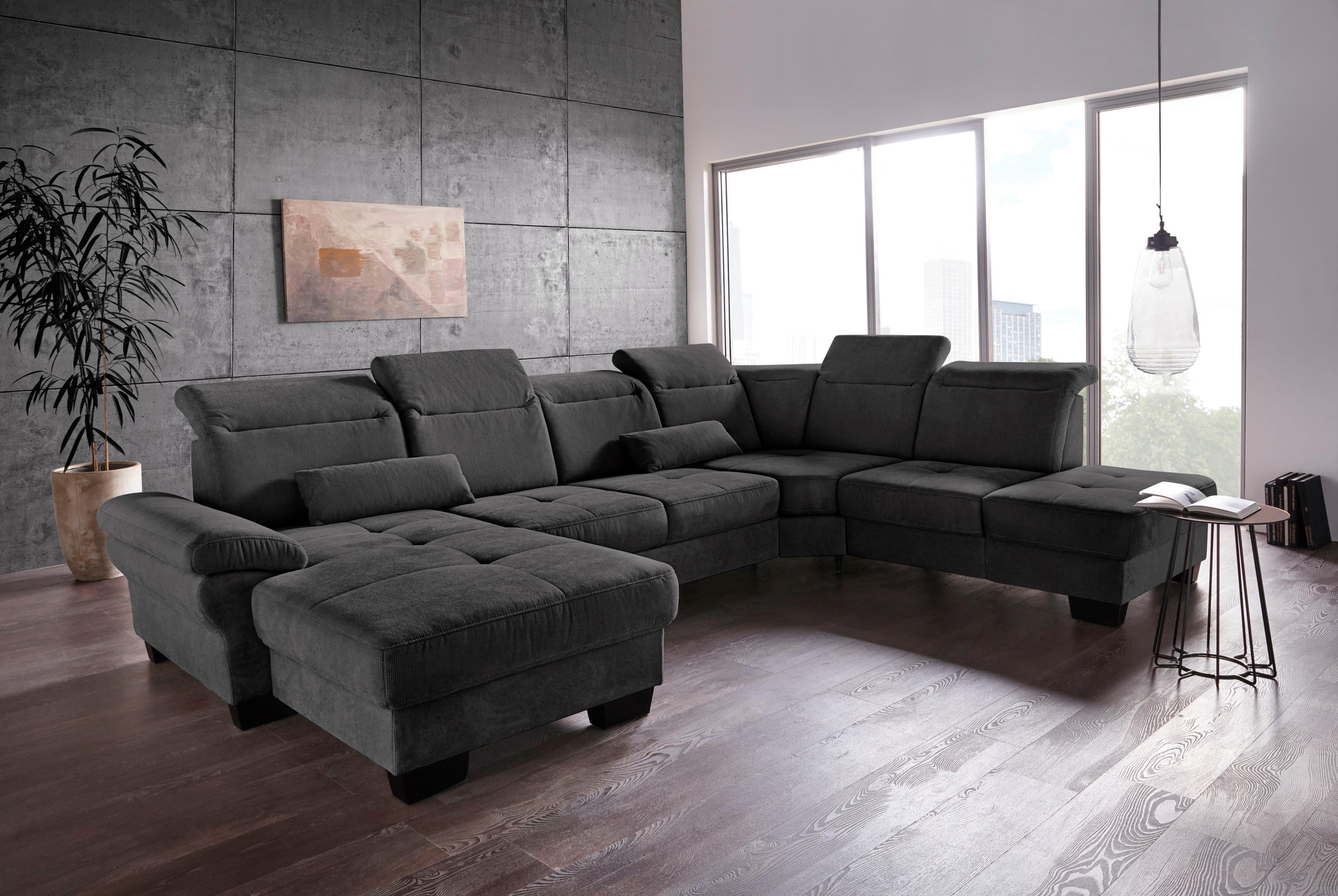 Home affaire Wohnlandschaft »Cornwall U-Form« inkl. Sitztiefenverstellung, günstig online kaufen