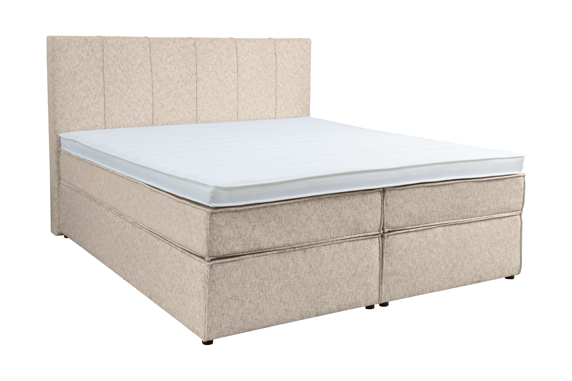Home affaire Boxspringbett »Leon, Doppelbett, Polsterbett, Federkernbett, Komfortbett, 160, 180 cm« inkl. 9 cm Topper, 5-Zonen-Taschen-Federkernmatratze in H3