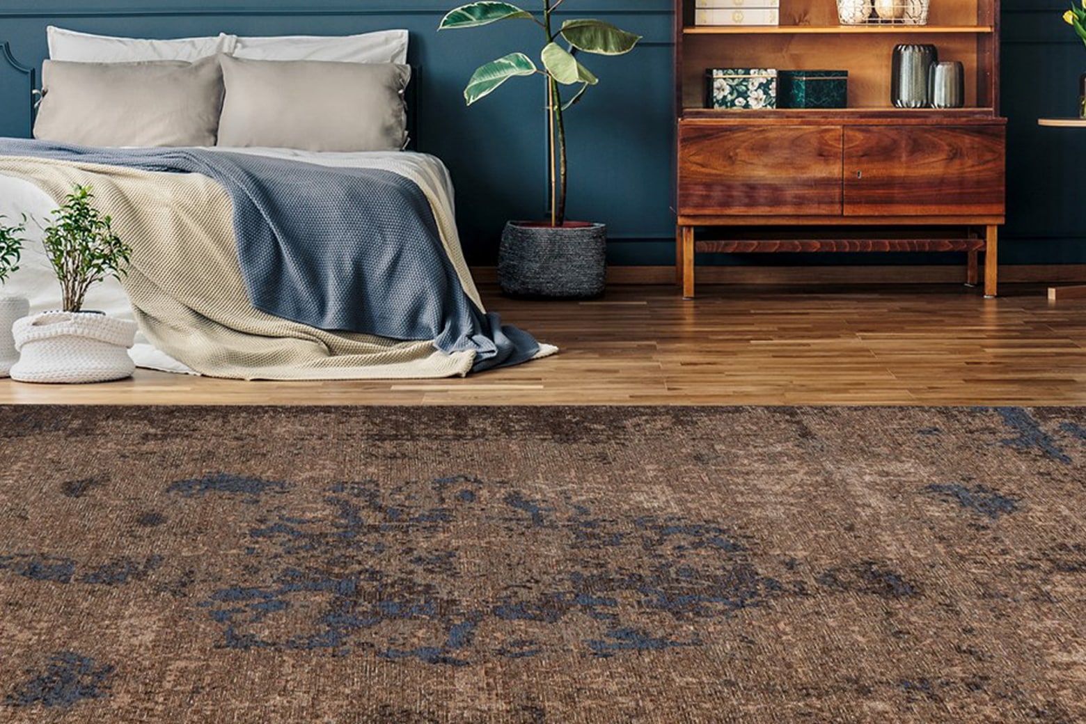 Padiro Teppich »Charme 625«, rechteckig, 5 mm Höhe, Chenille Flachgewebe im günstig online kaufen