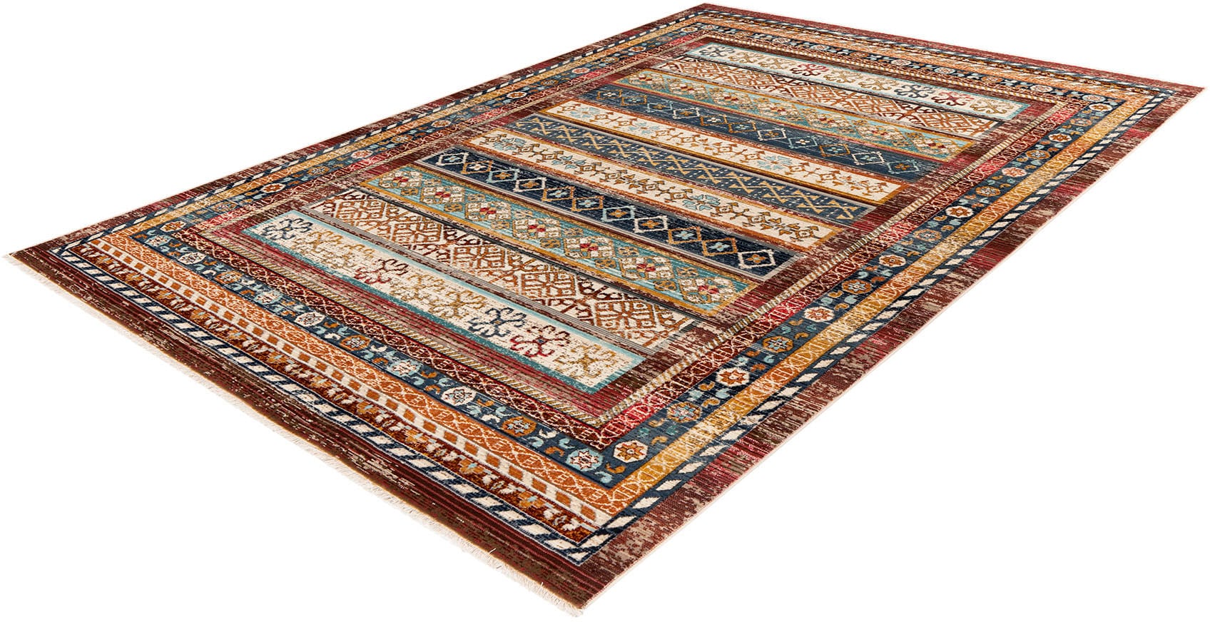 Obsession Teppich »My Inca 361«, rechteckig, 6 mm Höhe, Kurzflor, Orient-Optik, Vintage Design, mit Fransen
