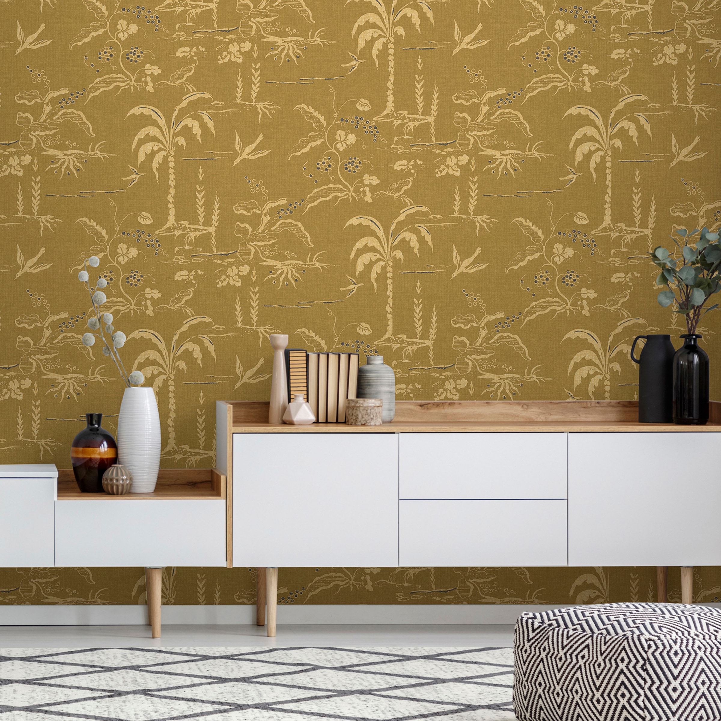 Superfresco Easy Vliestapete »Superfresco Easy Vliestapete Soraya Ocker« asiatisch geprägt Superfresco Easy Vliestapete Soraya Ocker