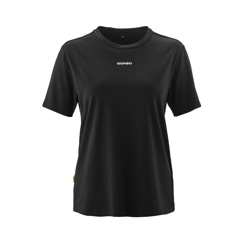 GONSO Rundhalsshirt »OffBike T-Shirt W« Damen T-Shirt mit Logo, Off-Bike Shirt, Körpernahe Passform schwarz 38 38 Körpernahe Passform