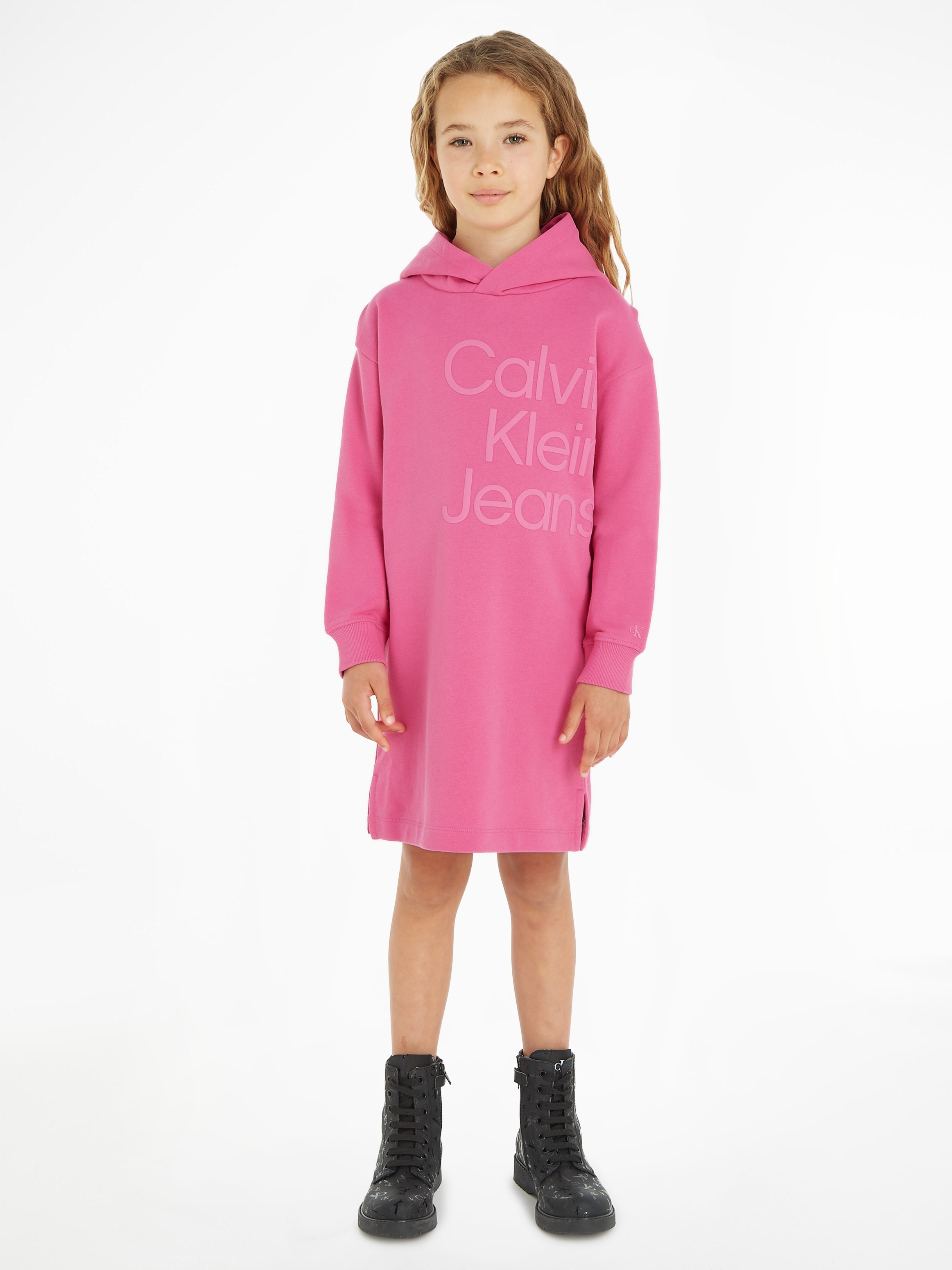 Calvin Klein Jeans Sweatkleid »PUFF HERO LOGO LS HOODIE DRESS«, für Kinder bis 16 Jahre