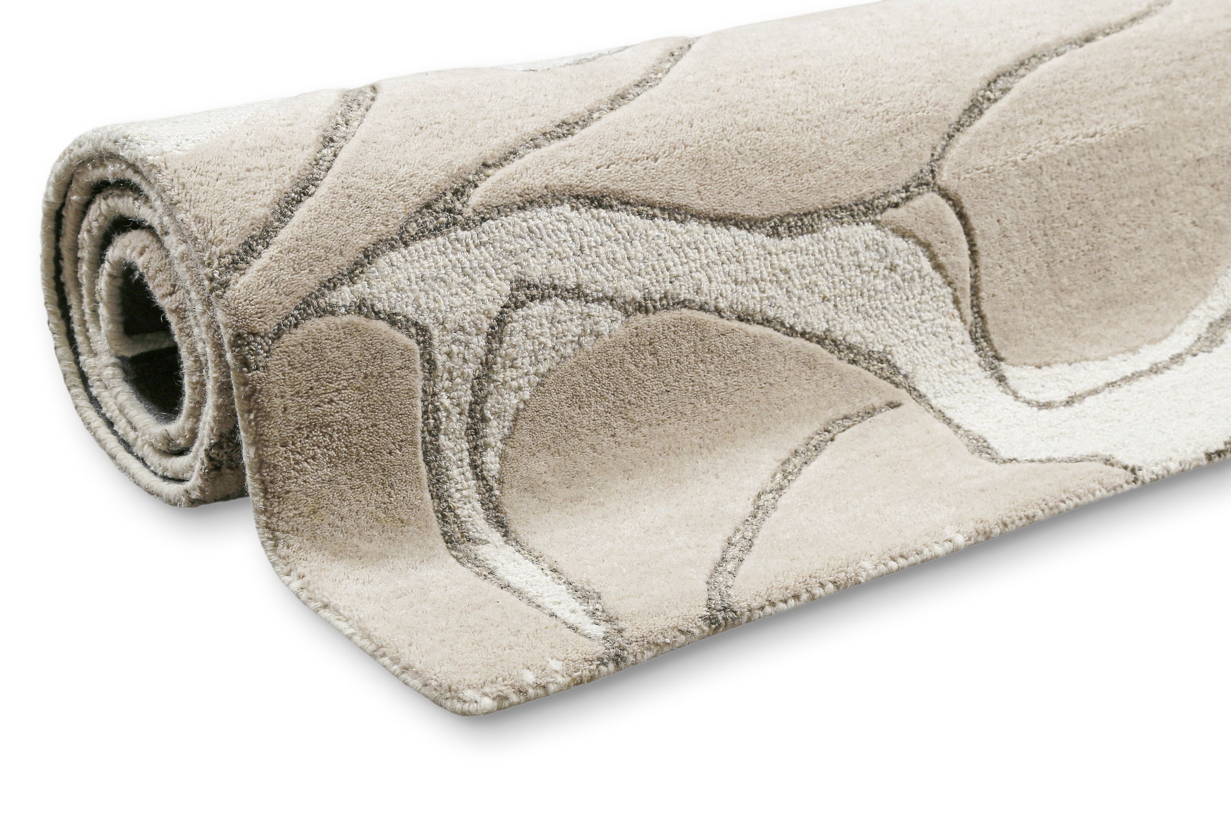 Wecon home Teppich »Tunia«, rechteckig, 10 mm Höhe, handgefertigt, floral, pflegeleicht, Wolle, Wohnzimmer, Schlafzimmer