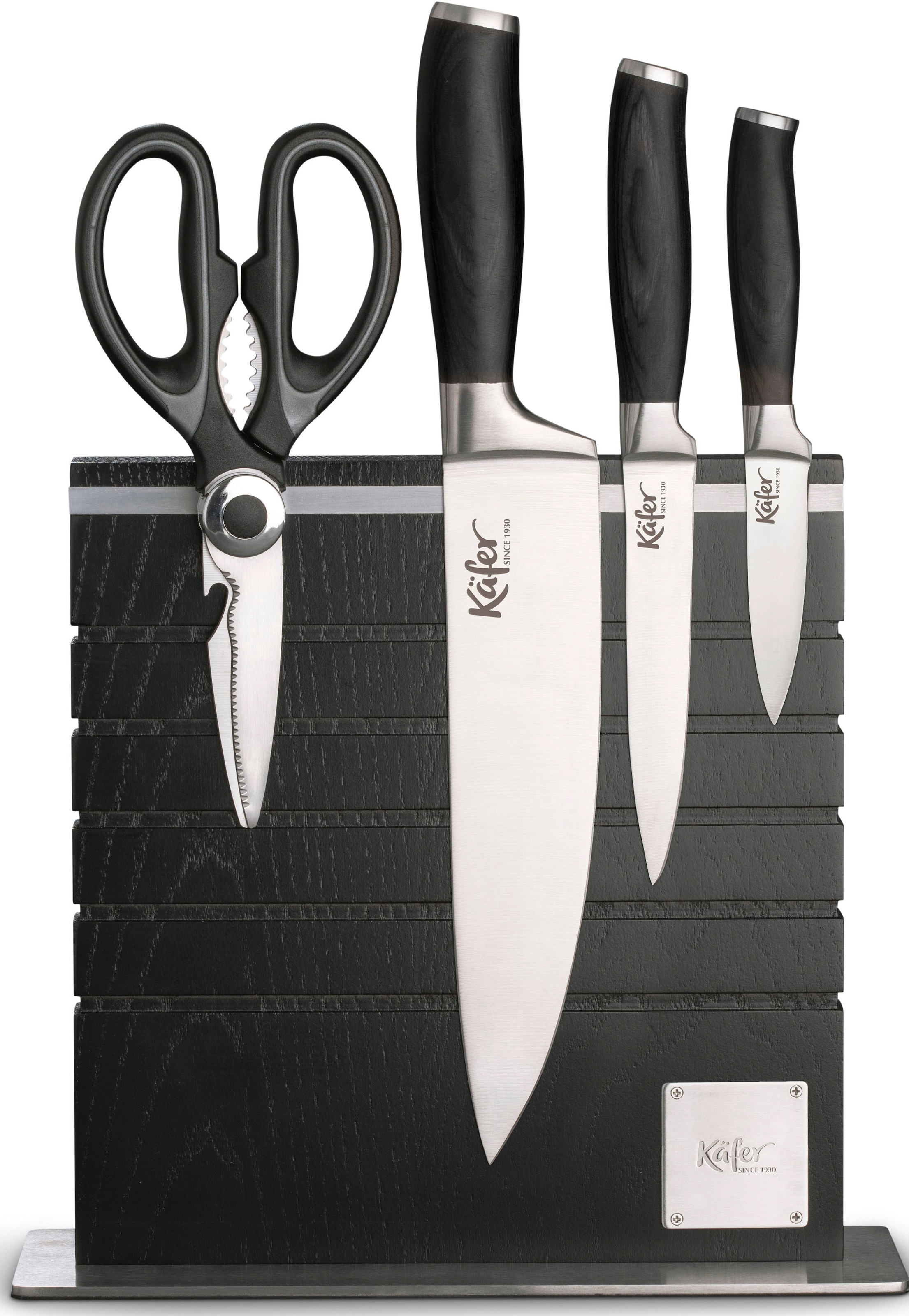 Käfer Magnet-Messerblock, 5 tlg., inkl. 3 Messer, 1 Schere, Griffe aus Pakk günstig online kaufen