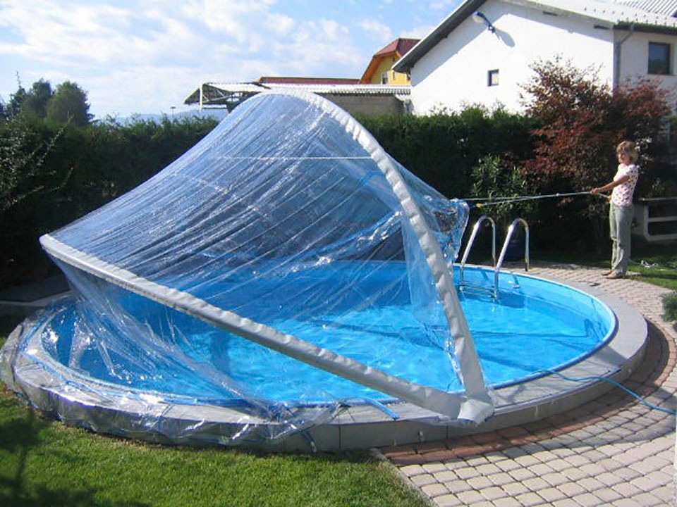 KWAD Poolverdeck »Cabrio Dome für runde Pools mit schmalem Handlauf«, in verschiedenen Größen
