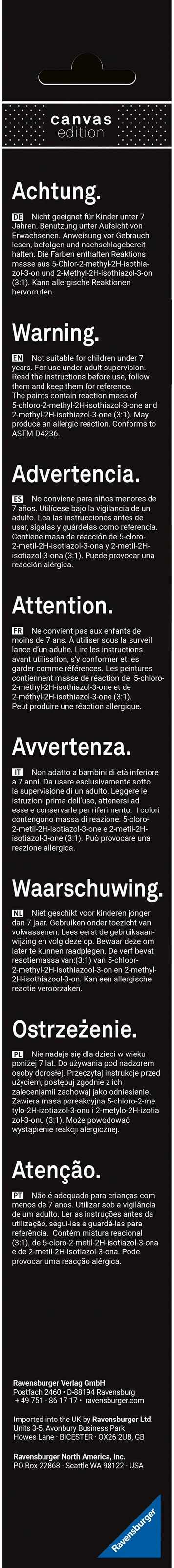 Ravensburger Malen nach Zahlen »CreArt, Leinwand ART Collection: Der Kuss (Klimt)« Made in Europe