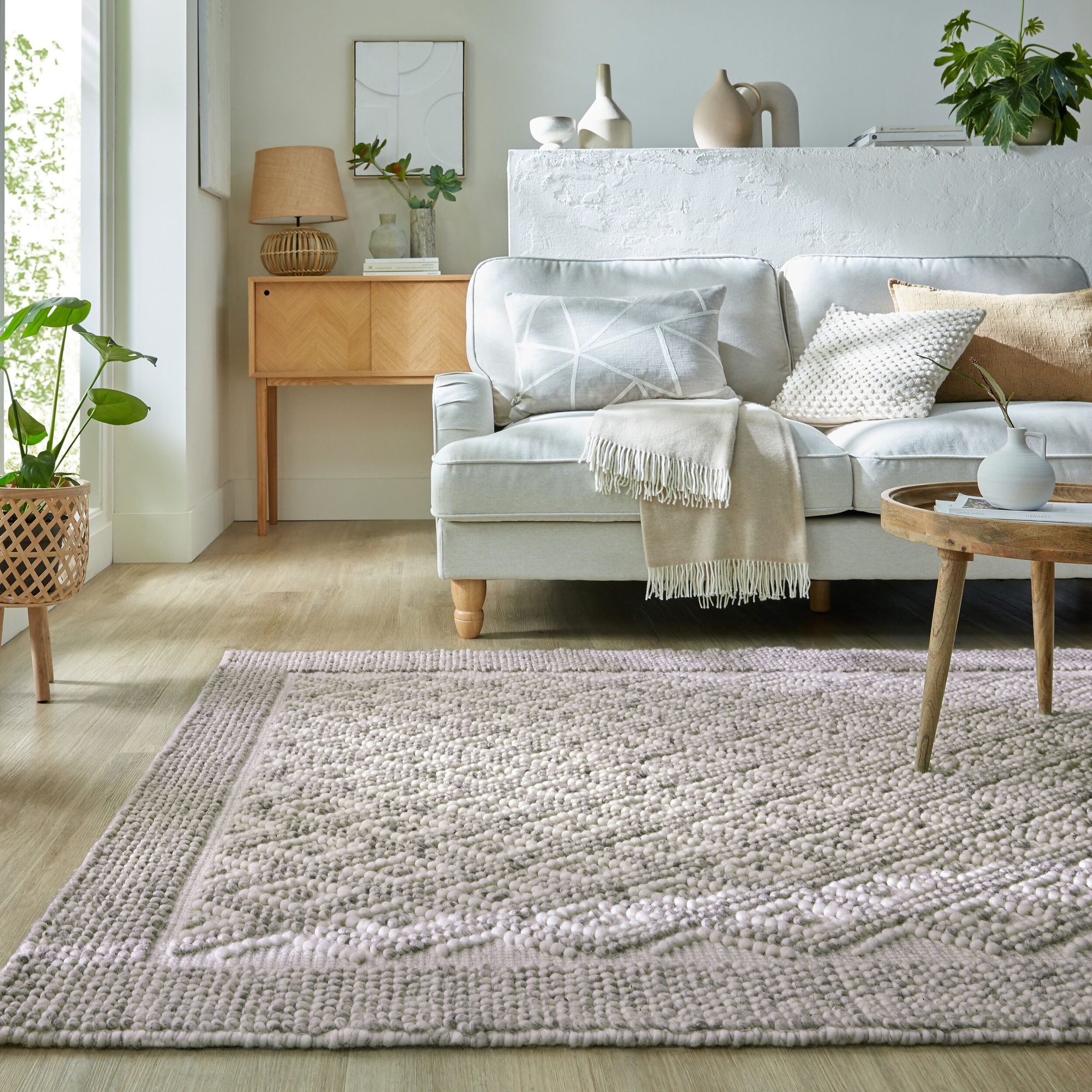 FLAIR RUGS Teppich »Minerals«, rechteckig, 3 mm Höhe, Mineralien-Teppich mit Diamantbordüre
