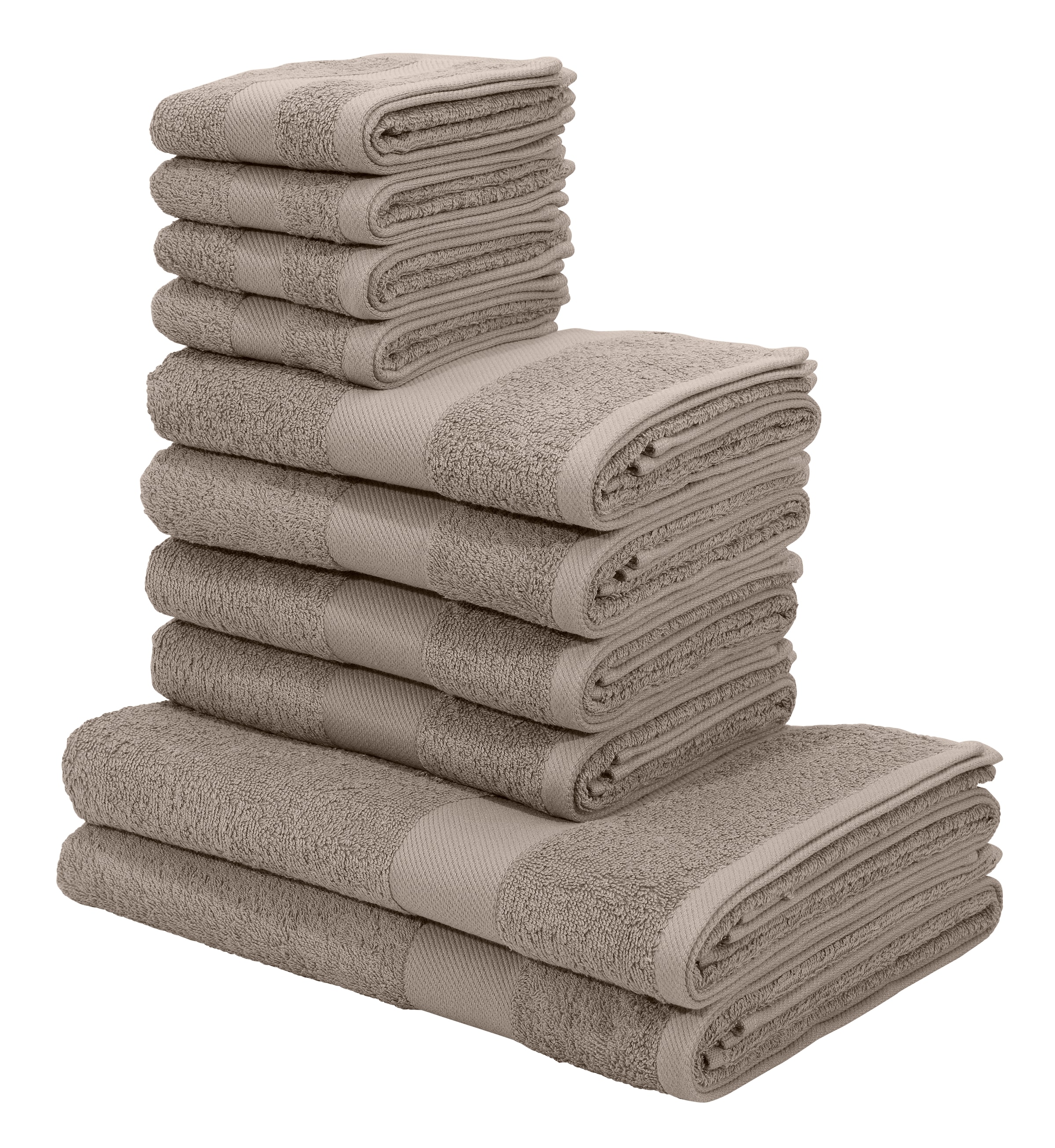 my home Handtuch Set, Farben, in 100% dezenten bestellen »Melli«, Online-Shop tlg., Handtuchset im Walkfrottee, 10 Set Baumwoll-Handtücher