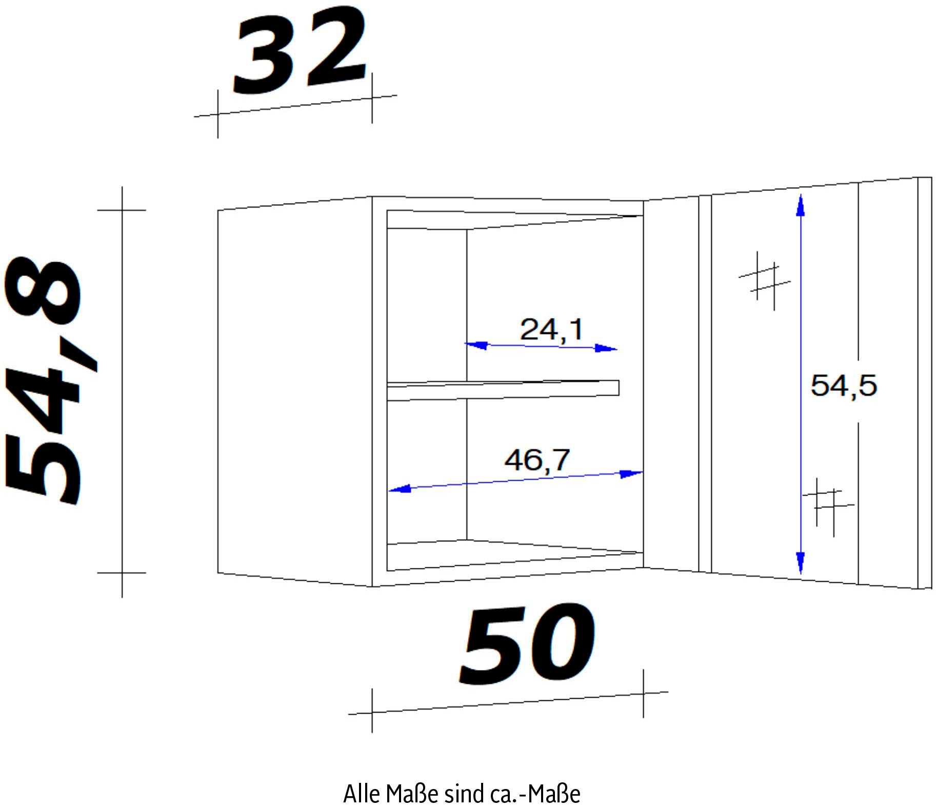 Flex-Well Glashängeschrank »Portland«, (B x H x T) 50 x 54,8 x 32 cm auf  Rechnung kaufen