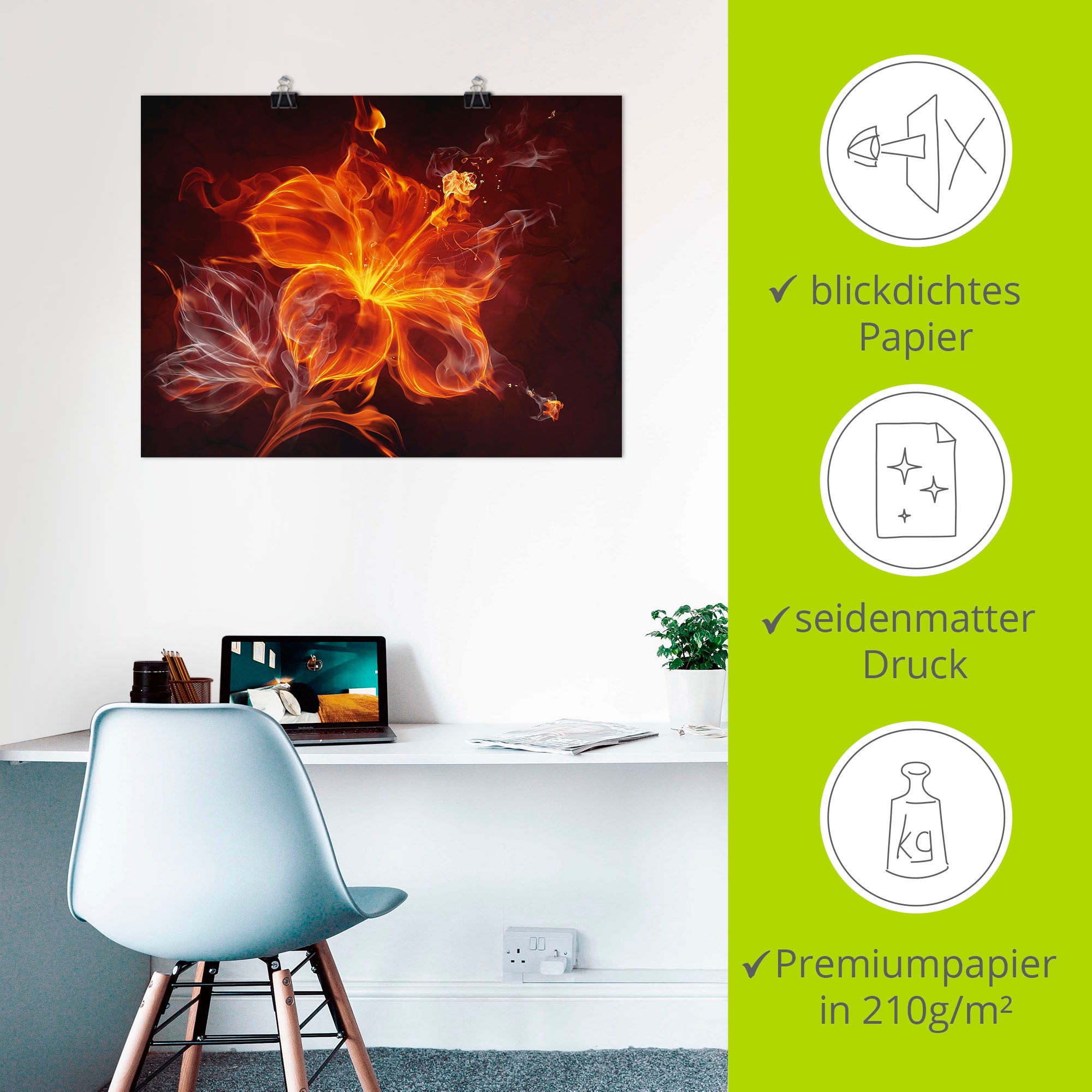 Artland Wandbild »Feuerblume« Blumen 1 Stk. tlg. als Leinwandbild, Poster in verschied. Größen