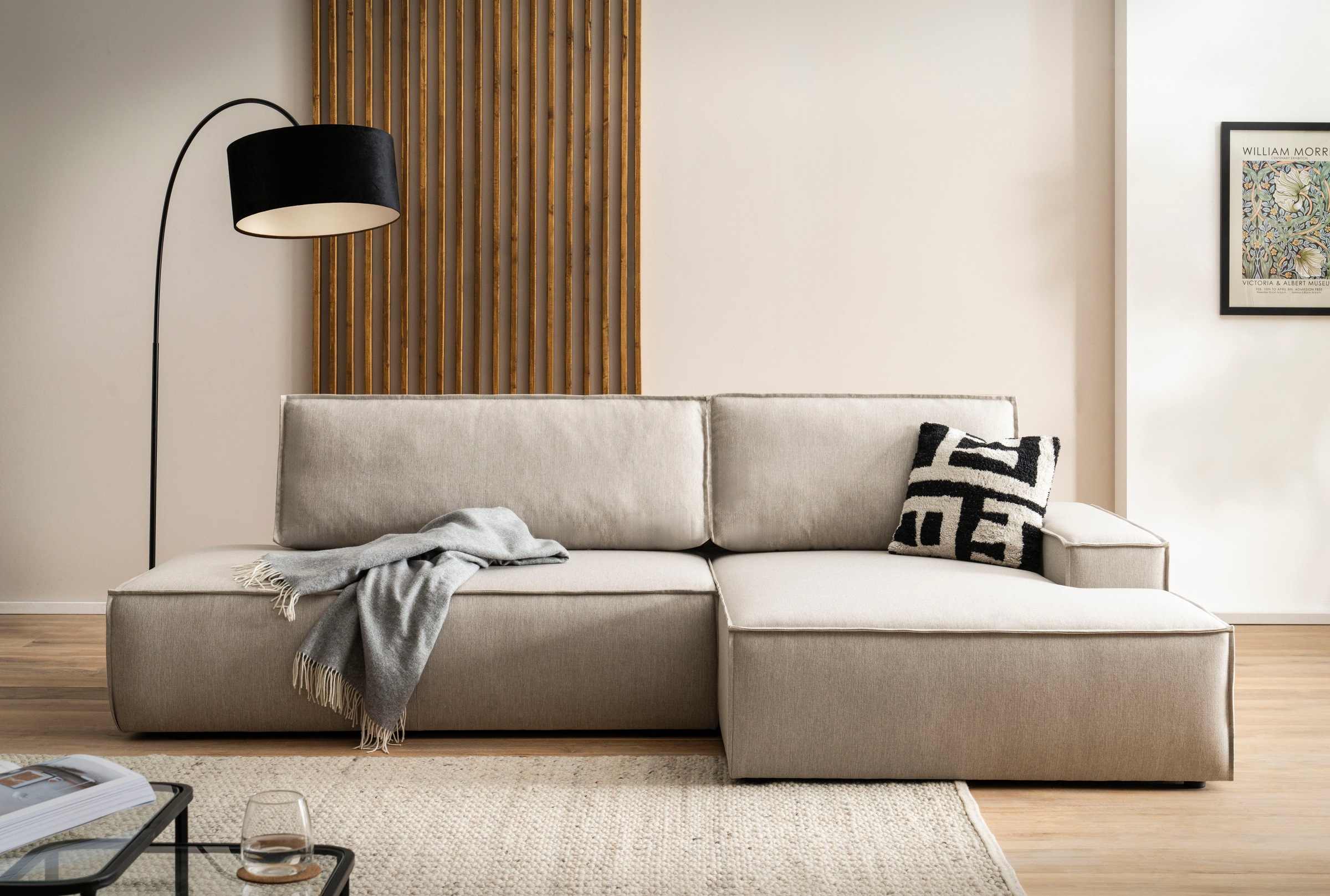 Home affaire Ecksofa »SHERWOOD, Schlafsofa in L-Form offen (275cm), Cord, L günstig online kaufen