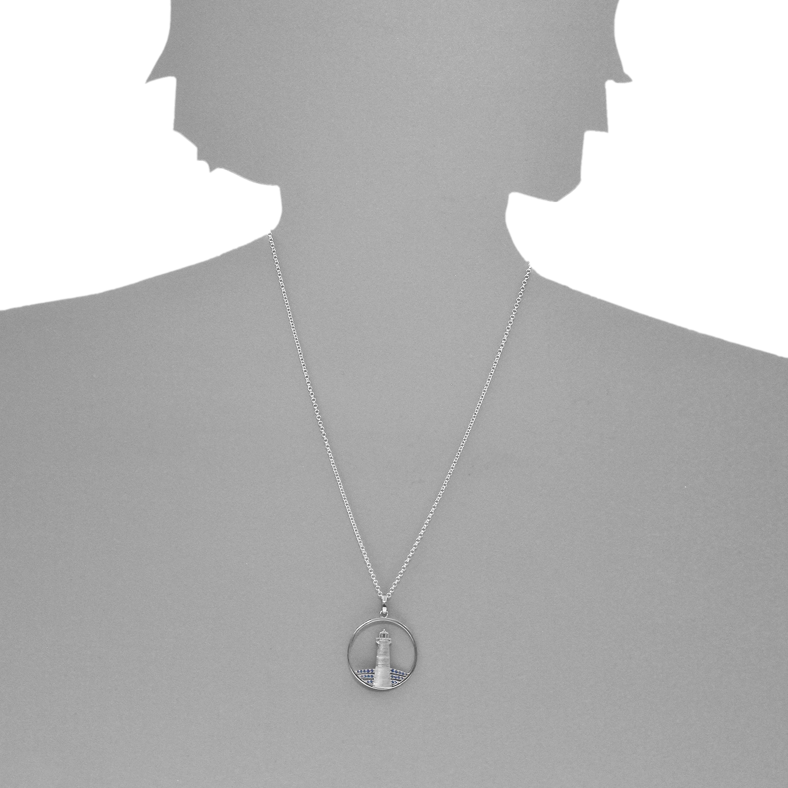 OSTSEE-SCHMUCK Kette mit Anhänger »Ostsee-Schmuck Kette mit Anhänger Leuchtturm 30 mm«, (2 tlg.)