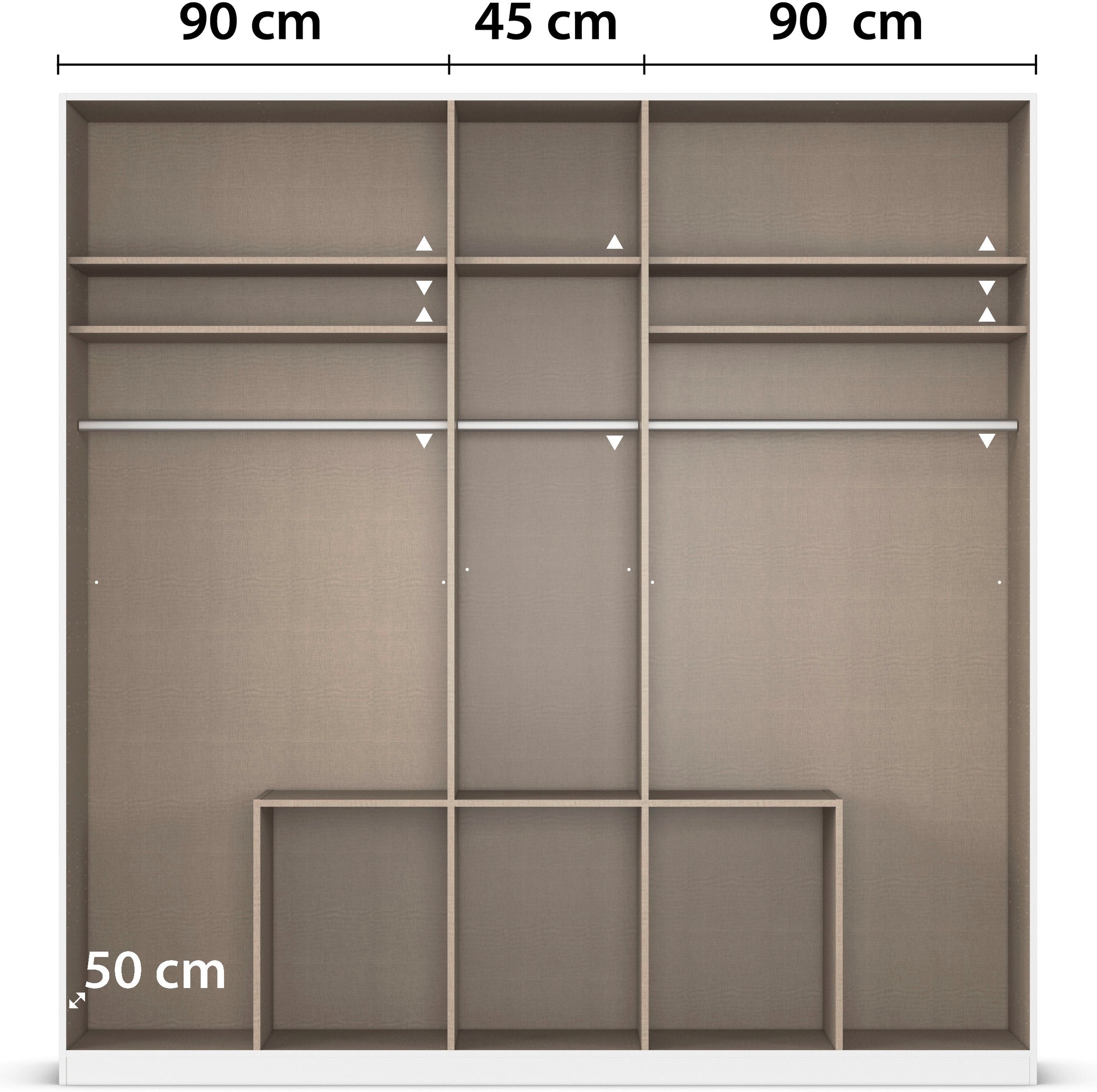 rauch Drehtürenschrank »Kleiderschrank Schrank Garderobe AGORDO mit Dekor- oder Hochglanzfront«, (in zwei Griff-Farben mit Dekor- oder Hochglanzfront), mit Außenschubkästen, in 6 Breiten und 2 Höhen MADE IN GERMANY