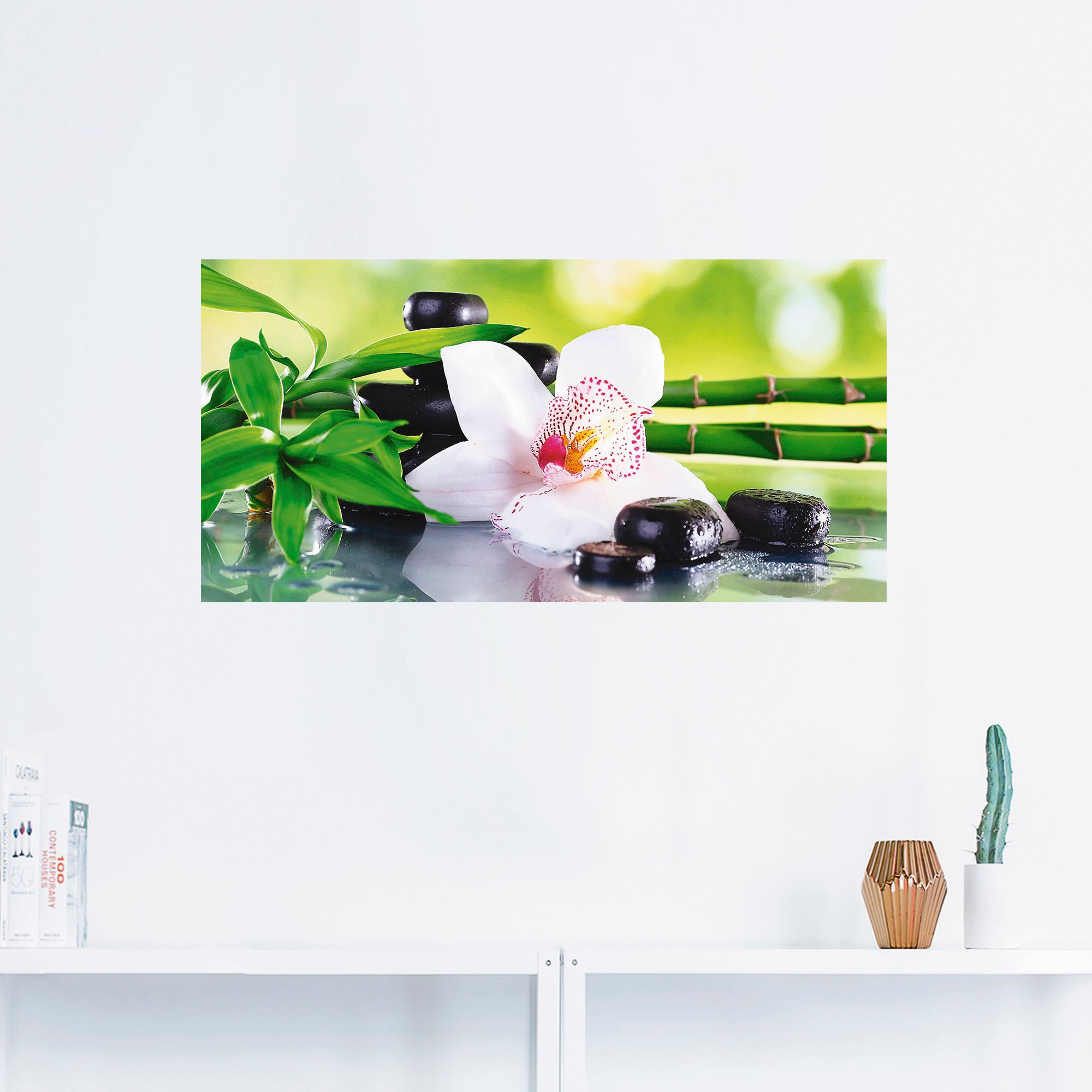 Artland Wandbild »Spa Steine Alubild, versch. oder Bambus in Zen, online Leinwandbild, Zweige Wandaufkleber Poster St.), als bestellen Größen (1 Orchidee«